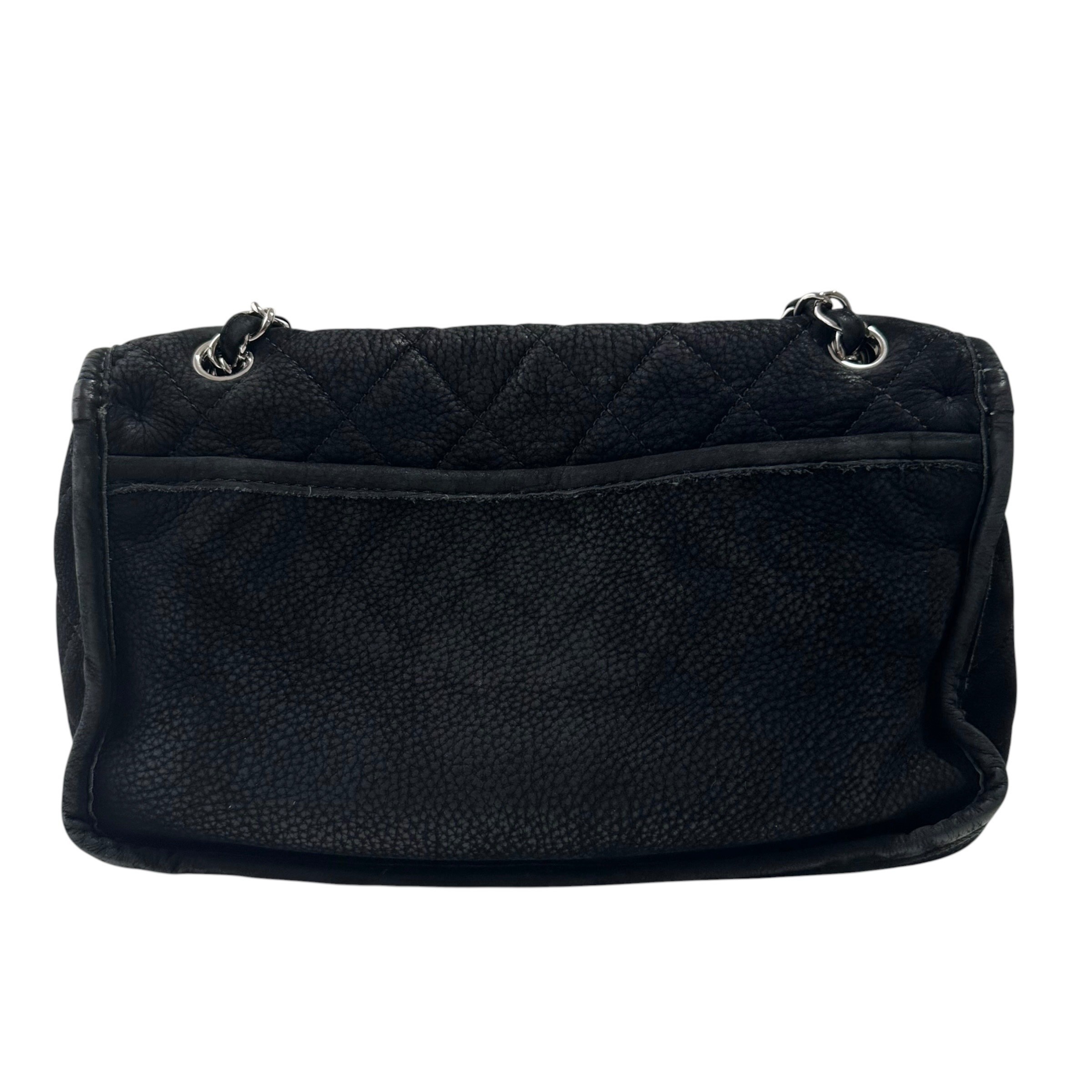 Large Matelassé Shoulder Bag, Soft Caviar Skin Suede — view 3