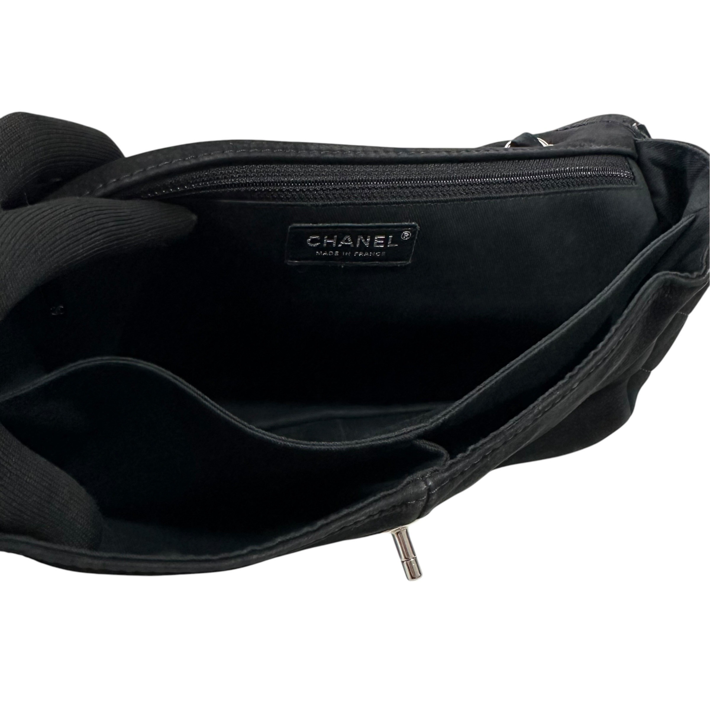 Large Matelassé Shoulder Bag, Soft Caviar Skin Suede — view 8