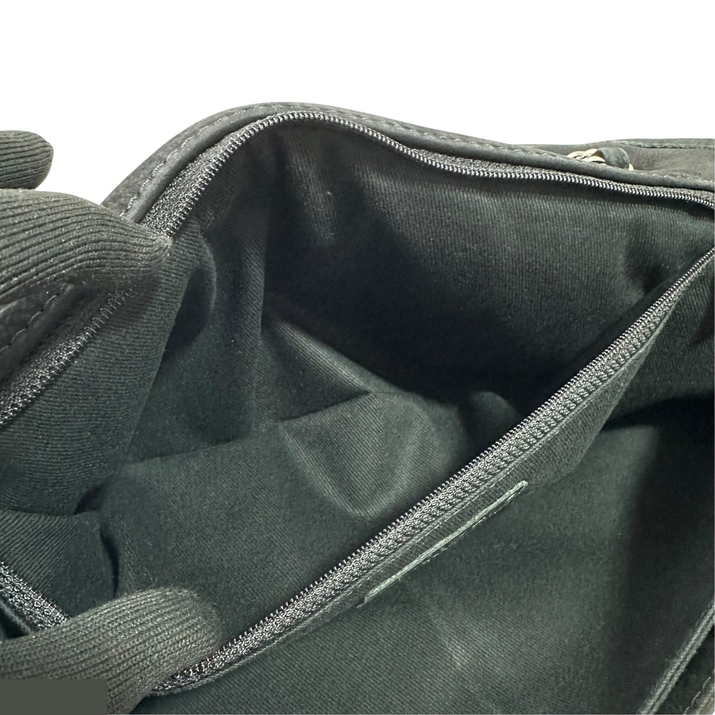 Large Matelassé Shoulder Bag, Soft Caviar Skin Suede — view 10