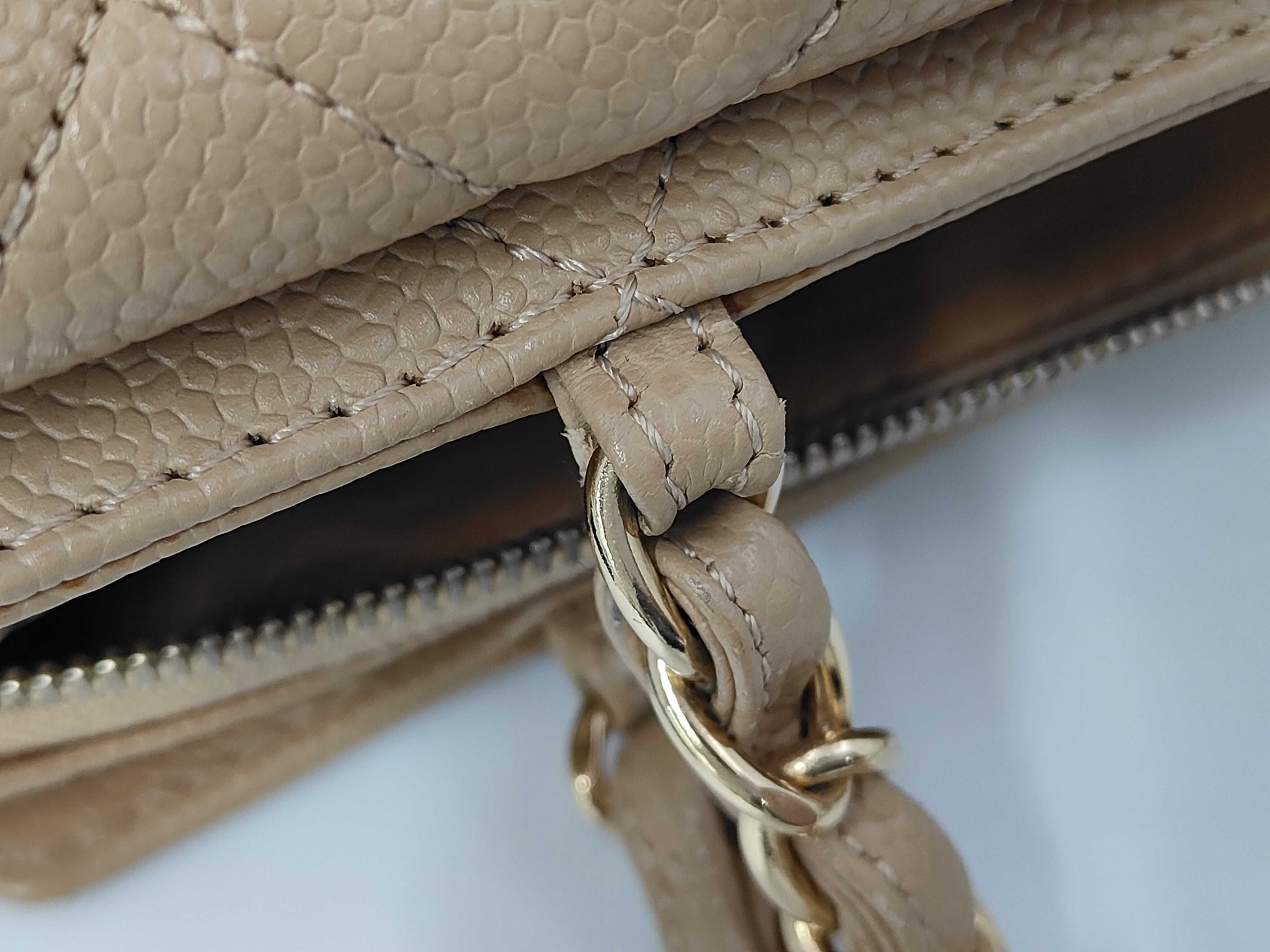 Coco Mark Chain Shoulder Bag, Caviar Leather, Beige GP Shoulder Bag — view 7