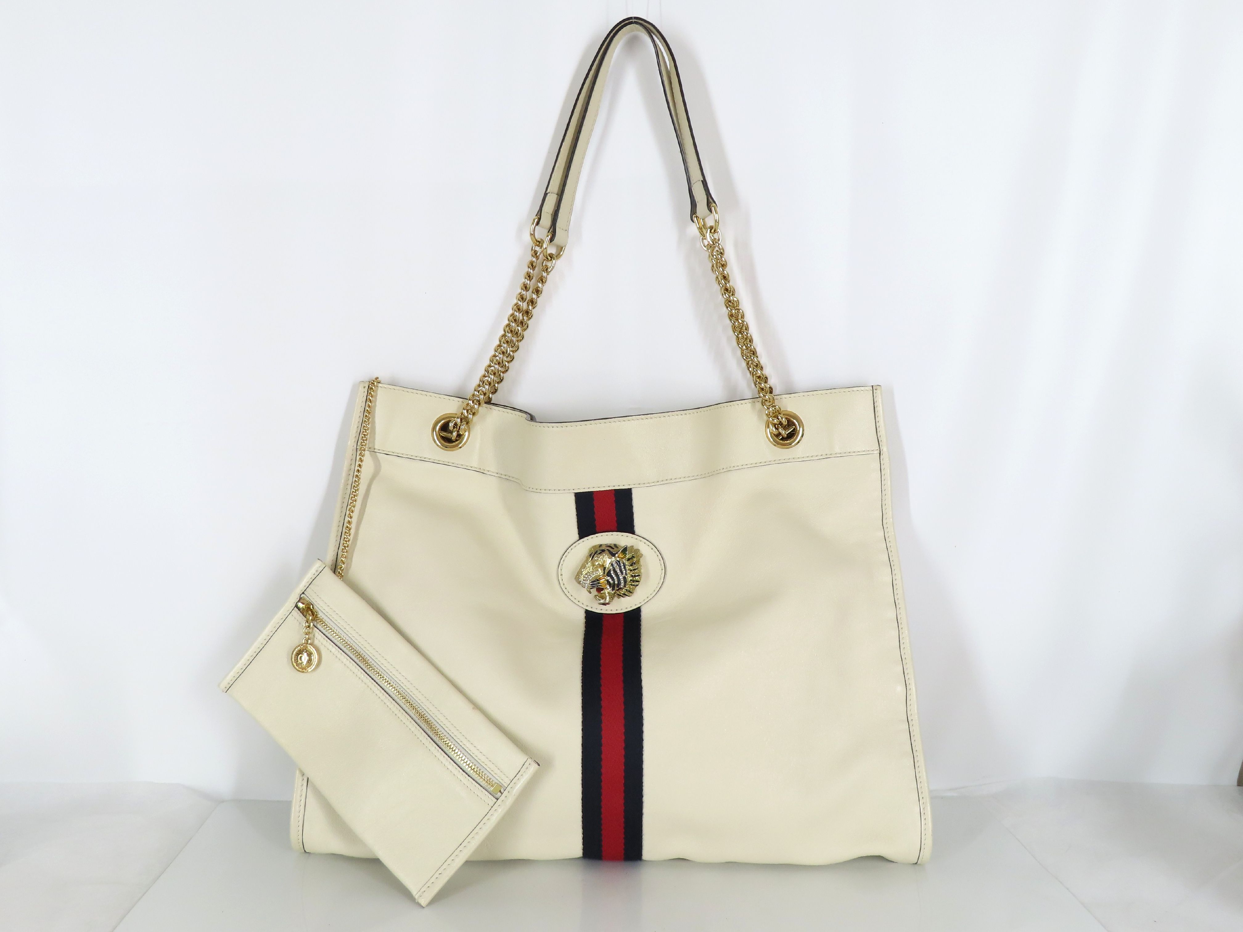 Raja Ophidia Leather Chain Tote Bag, Beige, 537219 (Tote Bag)