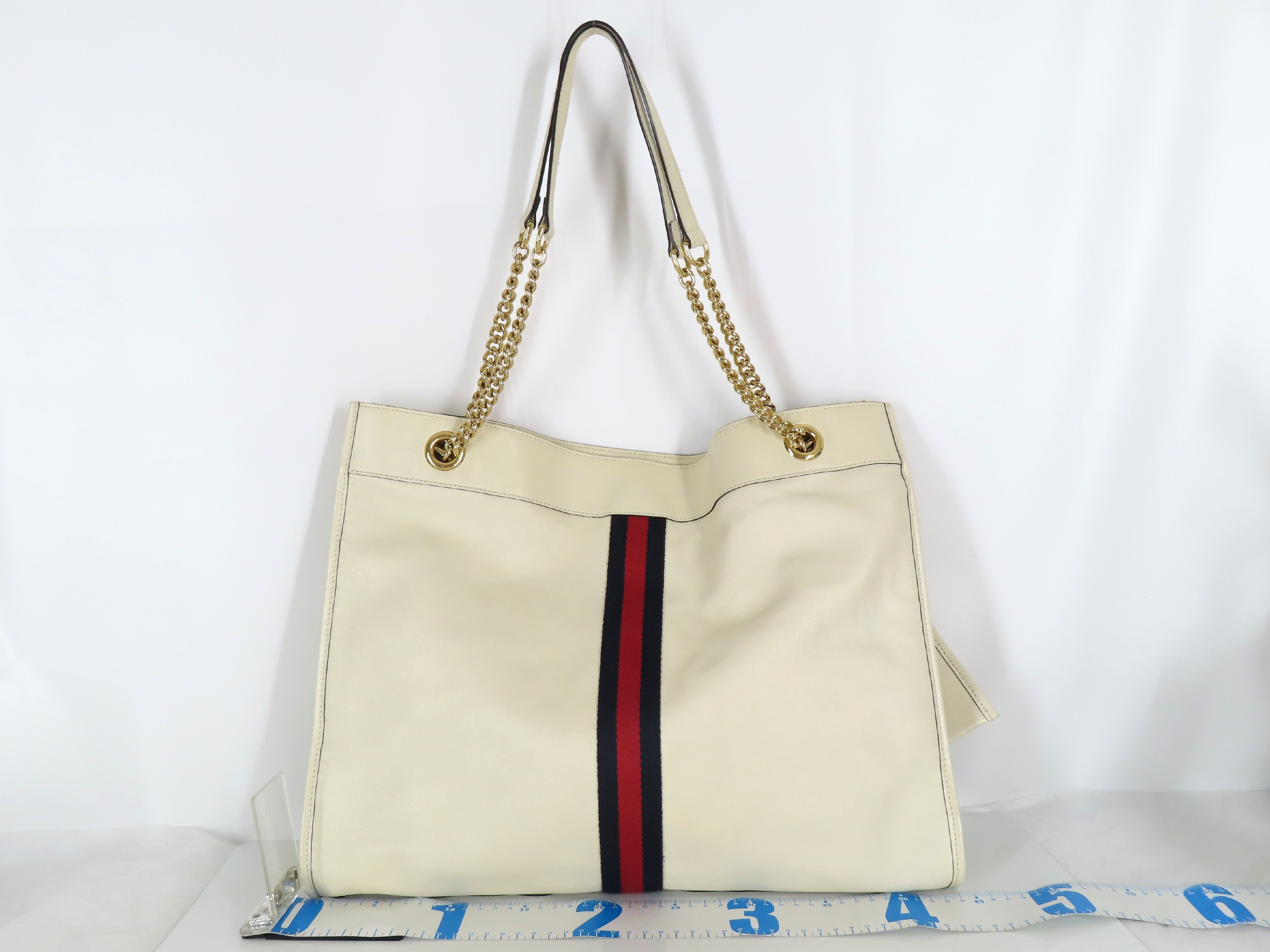 Raja Ophidia Leather Chain Tote Bag, Beige, 537219 (Tote Bag) — view 2