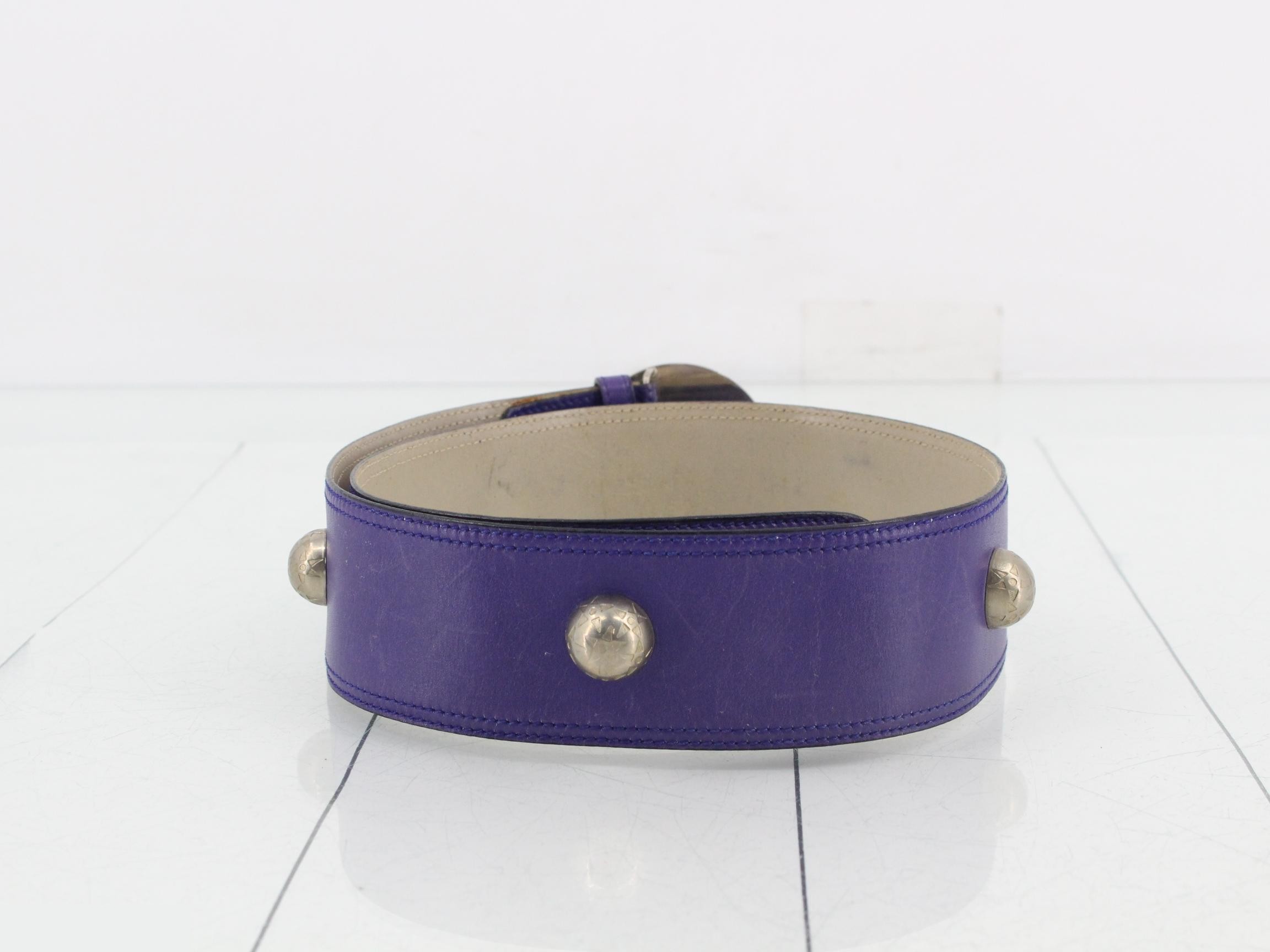 Starball buckle leather belt — view 2