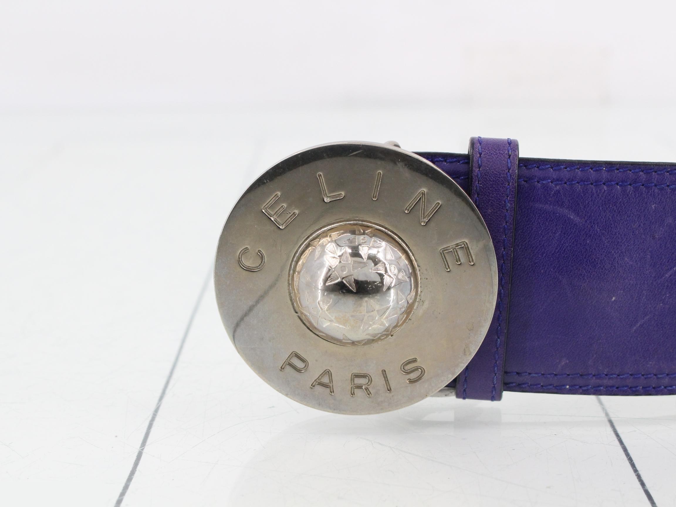 Starball buckle leather belt — view 3