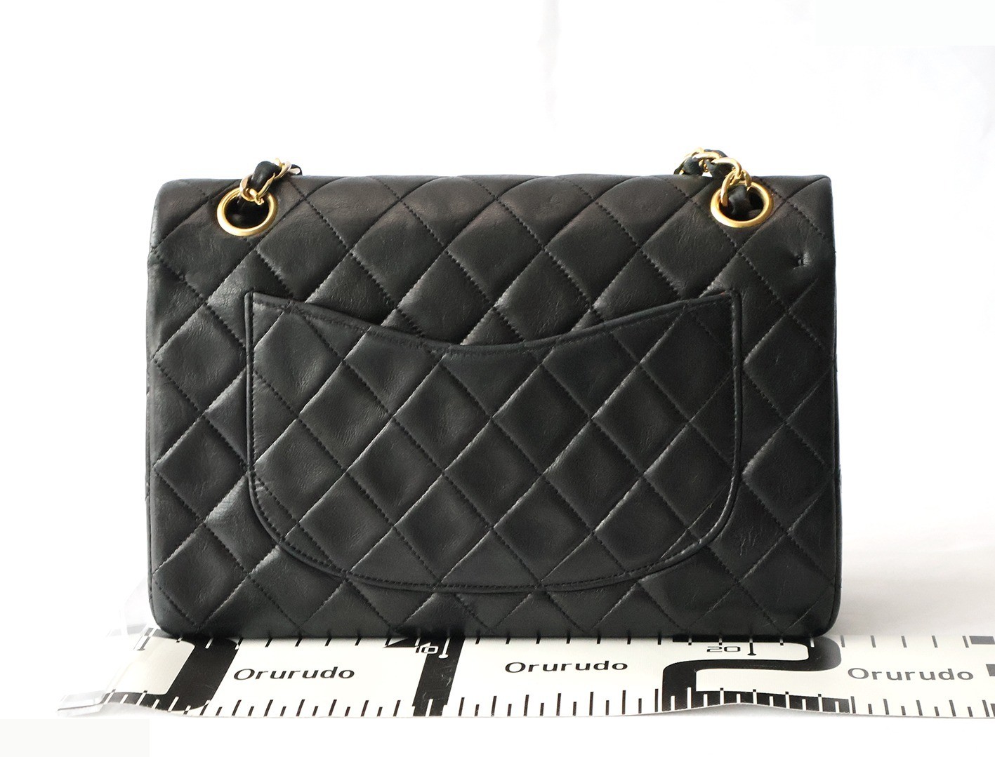 Matelassé 23 Lambskin Double Flap Double Chain Shoulder Bag, Black — view 2