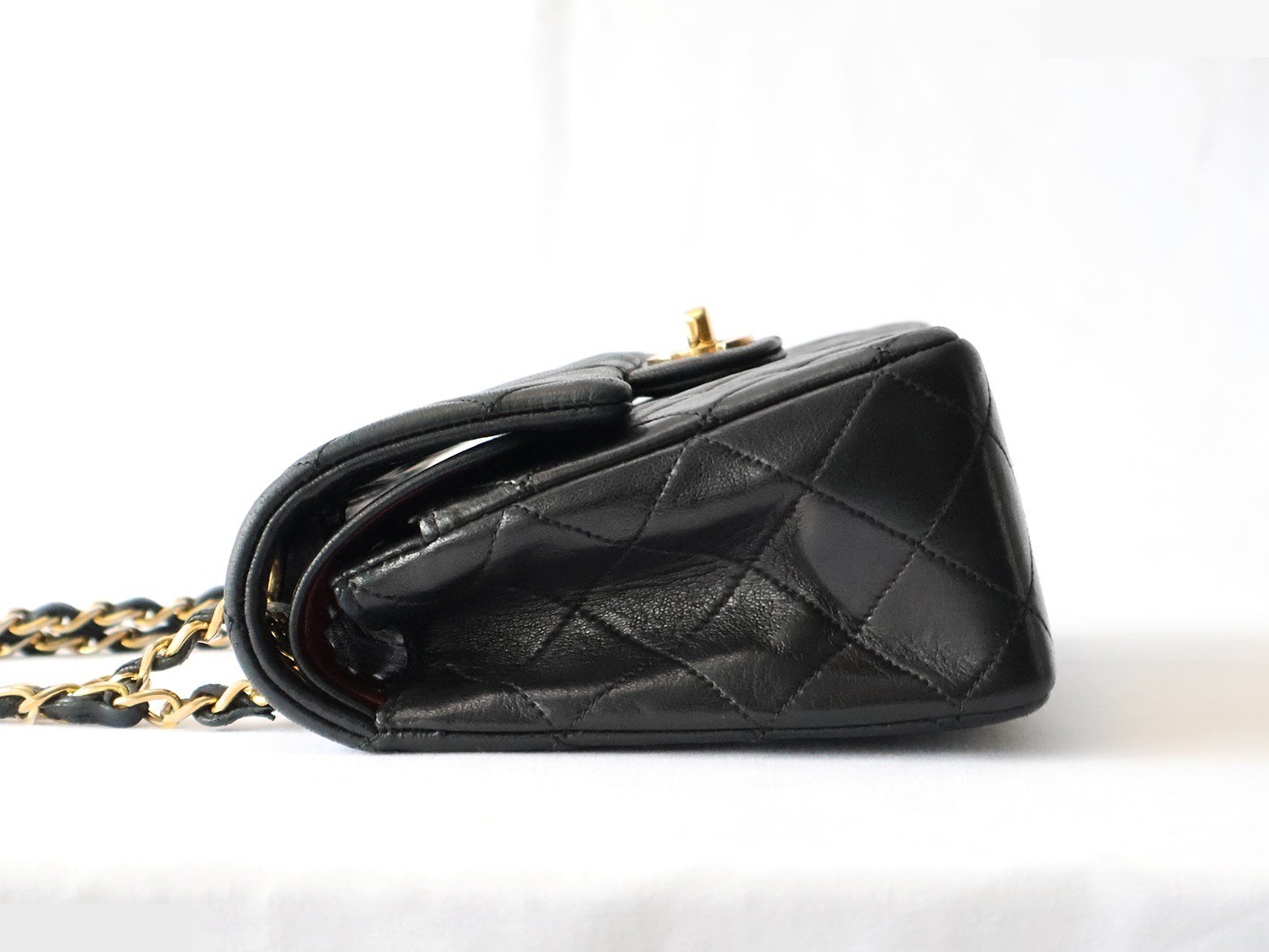 Matelassé 23 Lambskin Double Flap Double Chain Shoulder Bag, Black — view 6