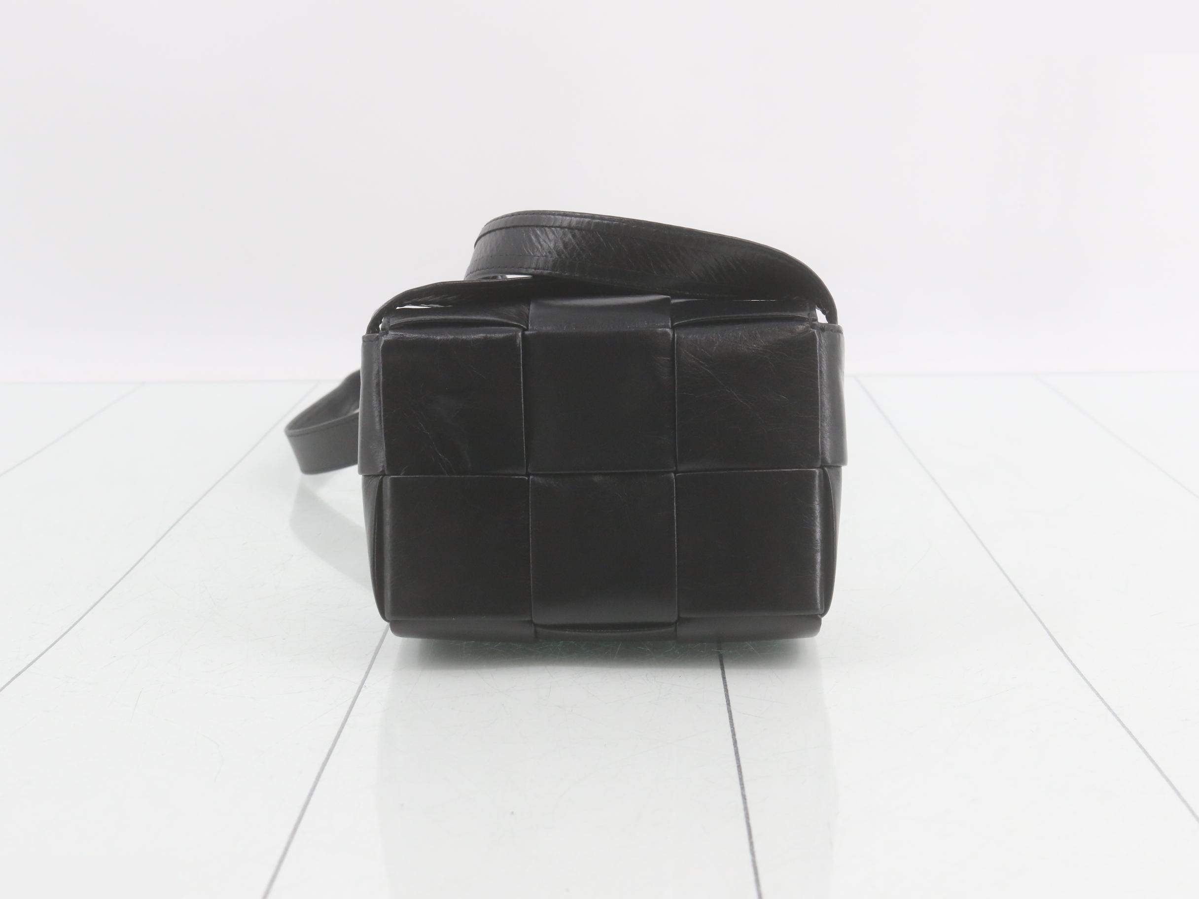 Intrecciato Candy Cassette Shoulder Bag, Black, Unused — view 2