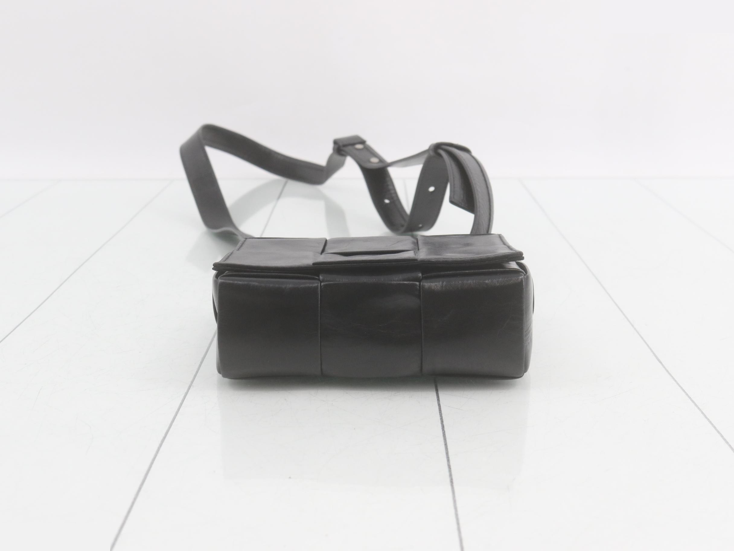 Intrecciato Candy Cassette Shoulder Bag, Black, Unused — view 3