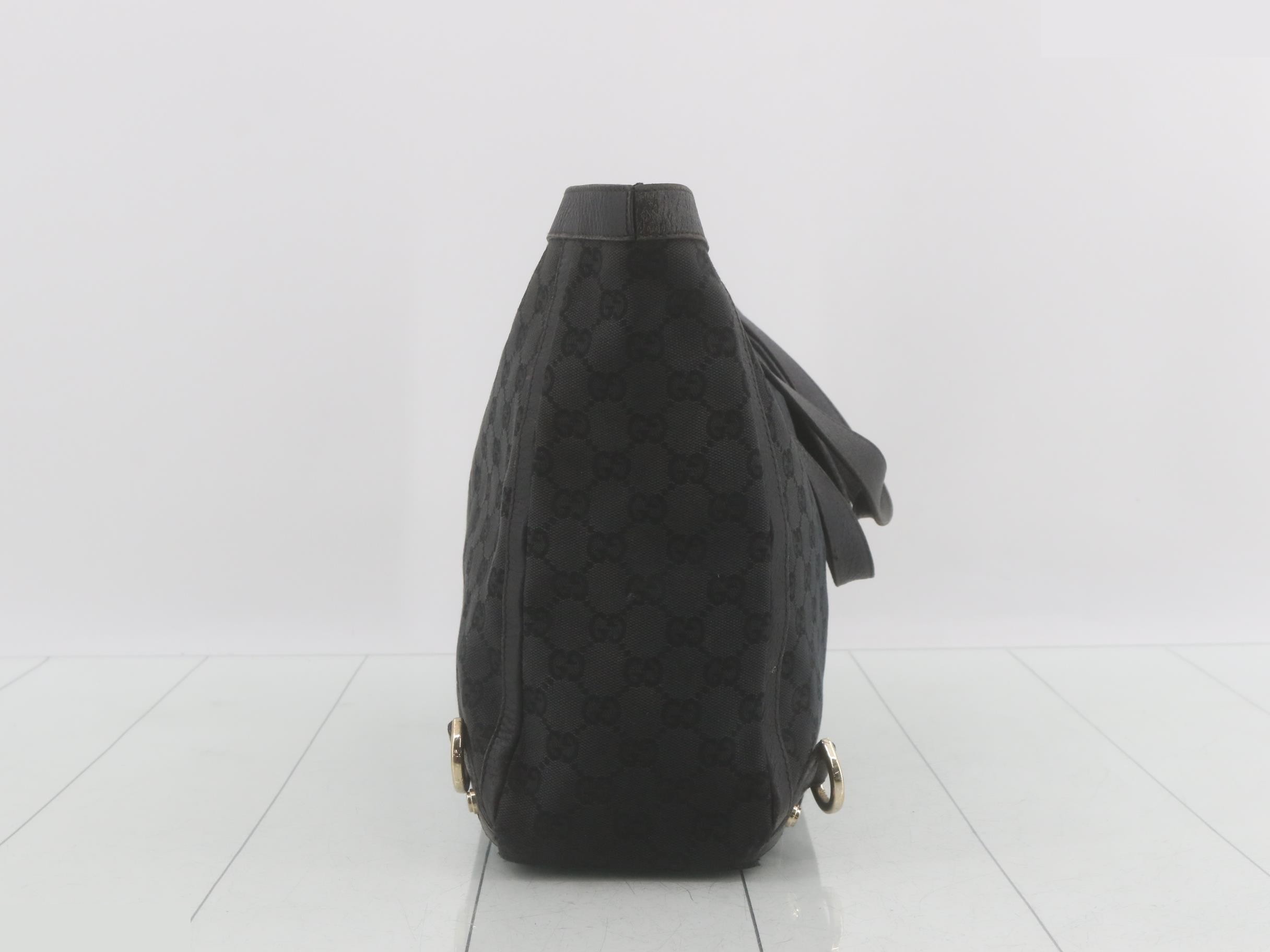 141472 Abby Tote Bag GG Canvas Black Leather — view 3