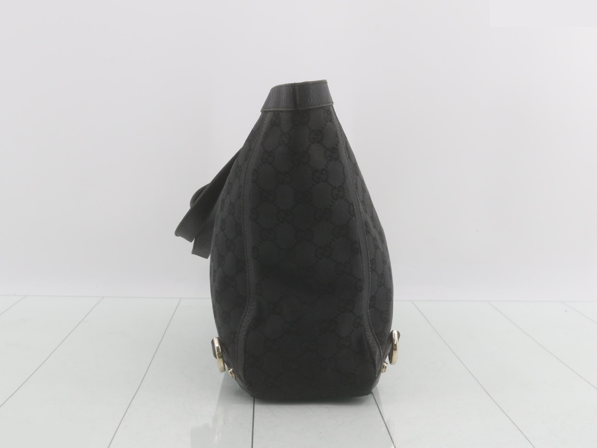 141472 Abby Tote Bag GG Canvas Black Leather — view 4