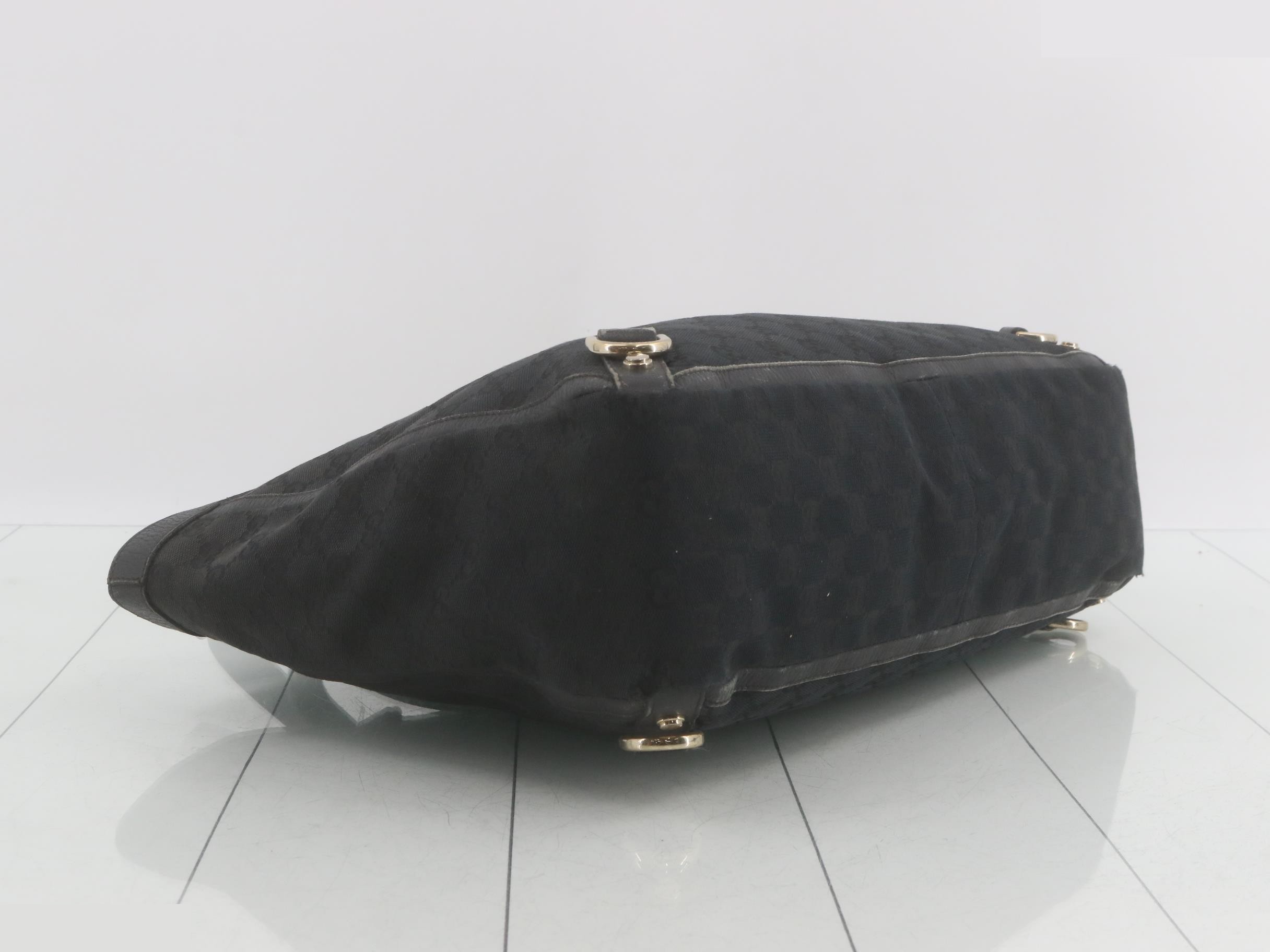 141472 Abby Tote Bag GG Canvas Black Leather — view 5