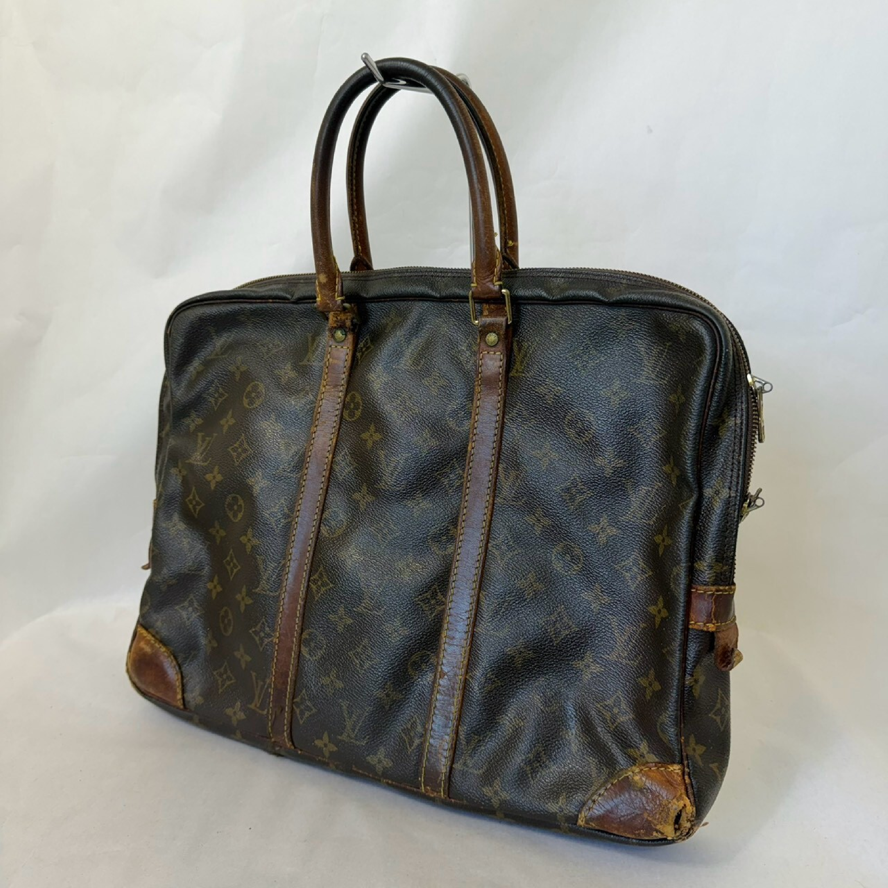 LV Monogram Leather Hand Briefcase Business Bag — view 2