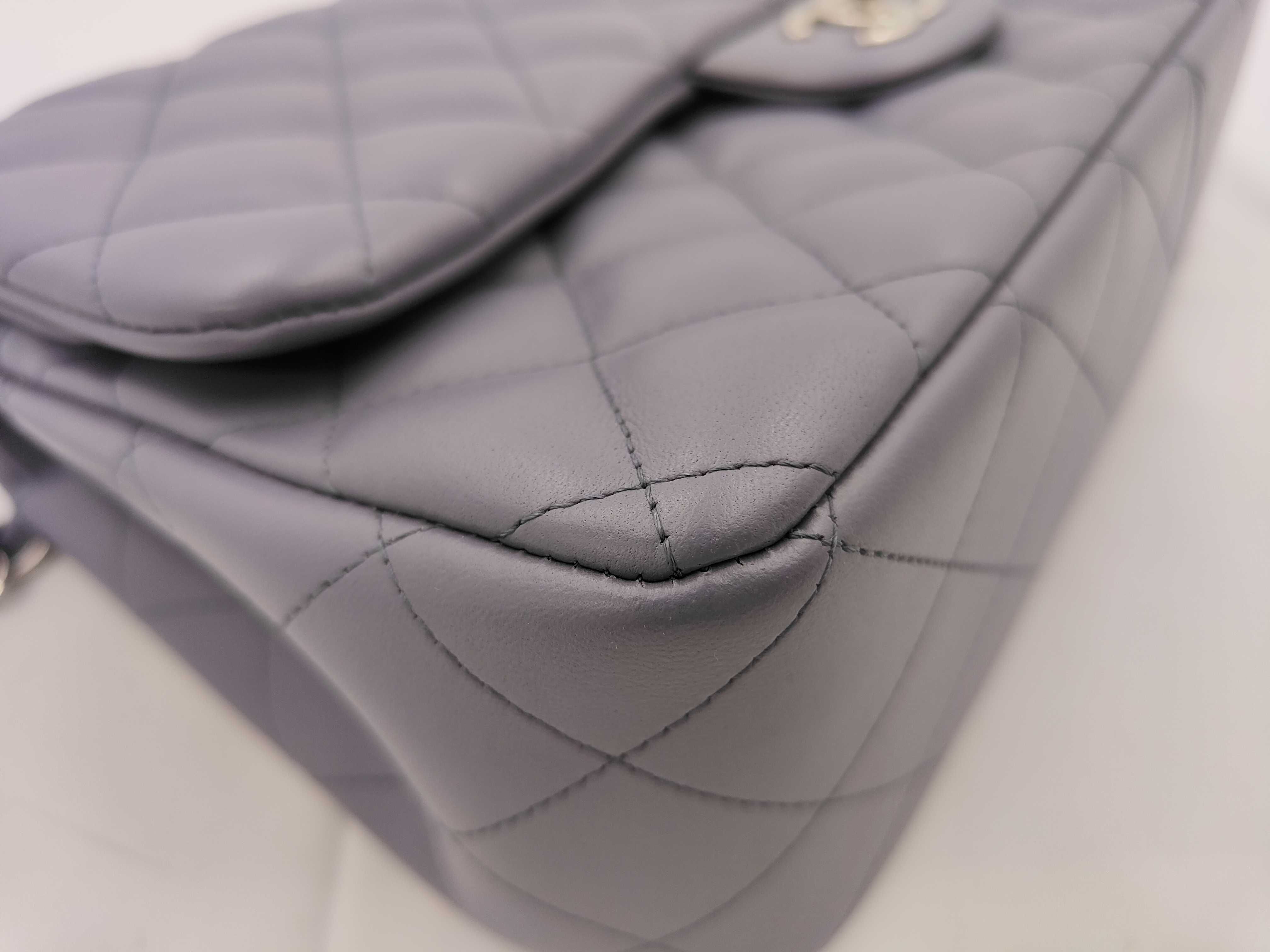 Matelassé 30 Double Flap Chain Shoulder Bag, Lambskin, Light Purple — view 6