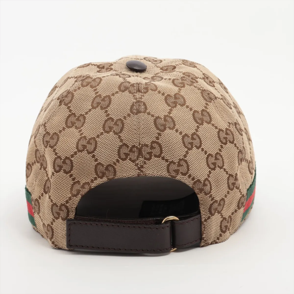 200035 GG Canvas Cap, Size S, Cotton x Rayon, Beige. Shows signs of wear, including — view 3