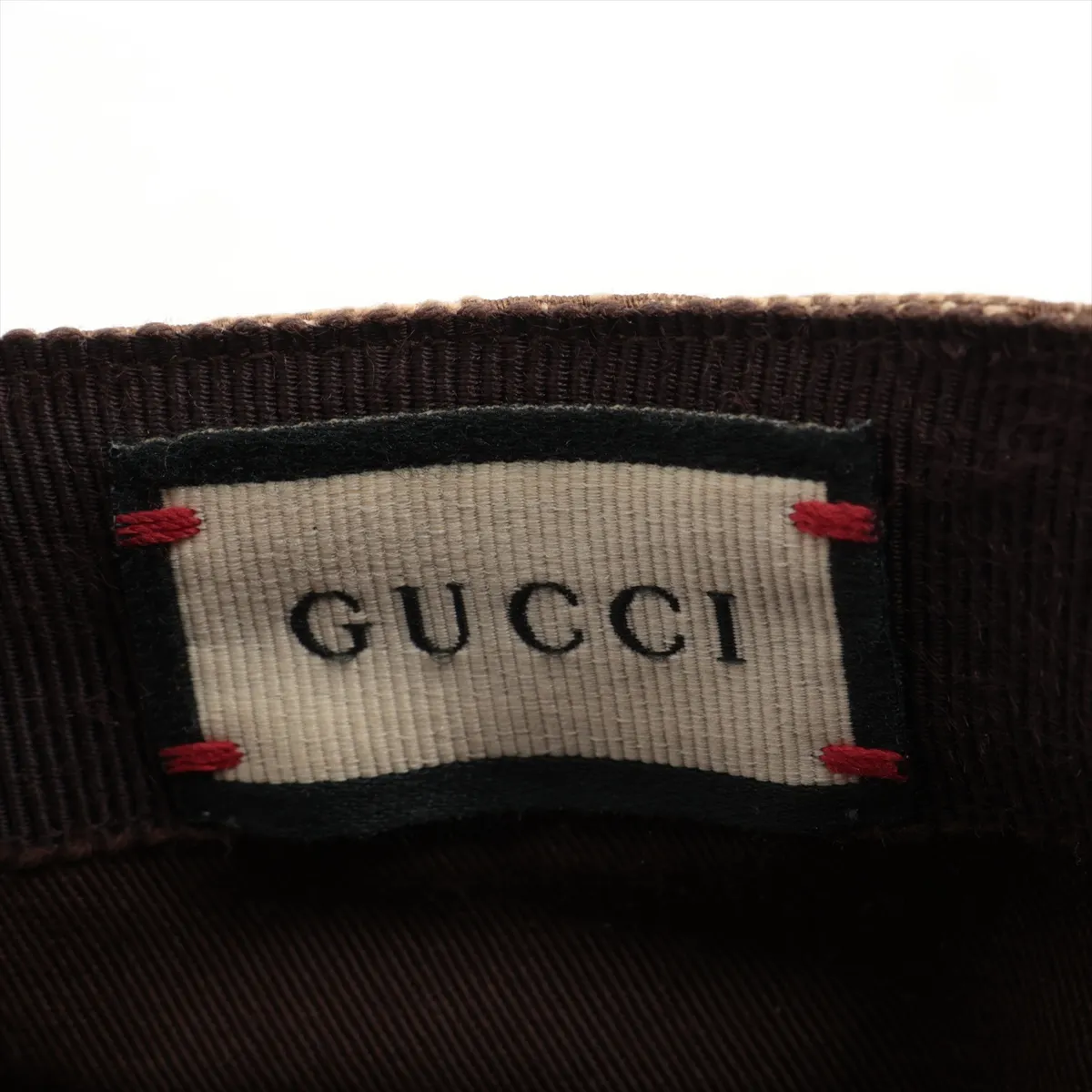 200035 GG Canvas Cap, Size S, Cotton x Rayon, Beige. Shows signs of wear, including — view 5
