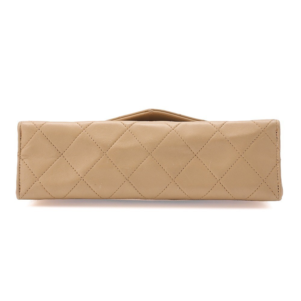 Lambskin Deca Coco V-flap chain shoulder bag, beige, gold hardware, series 1. — view 5
