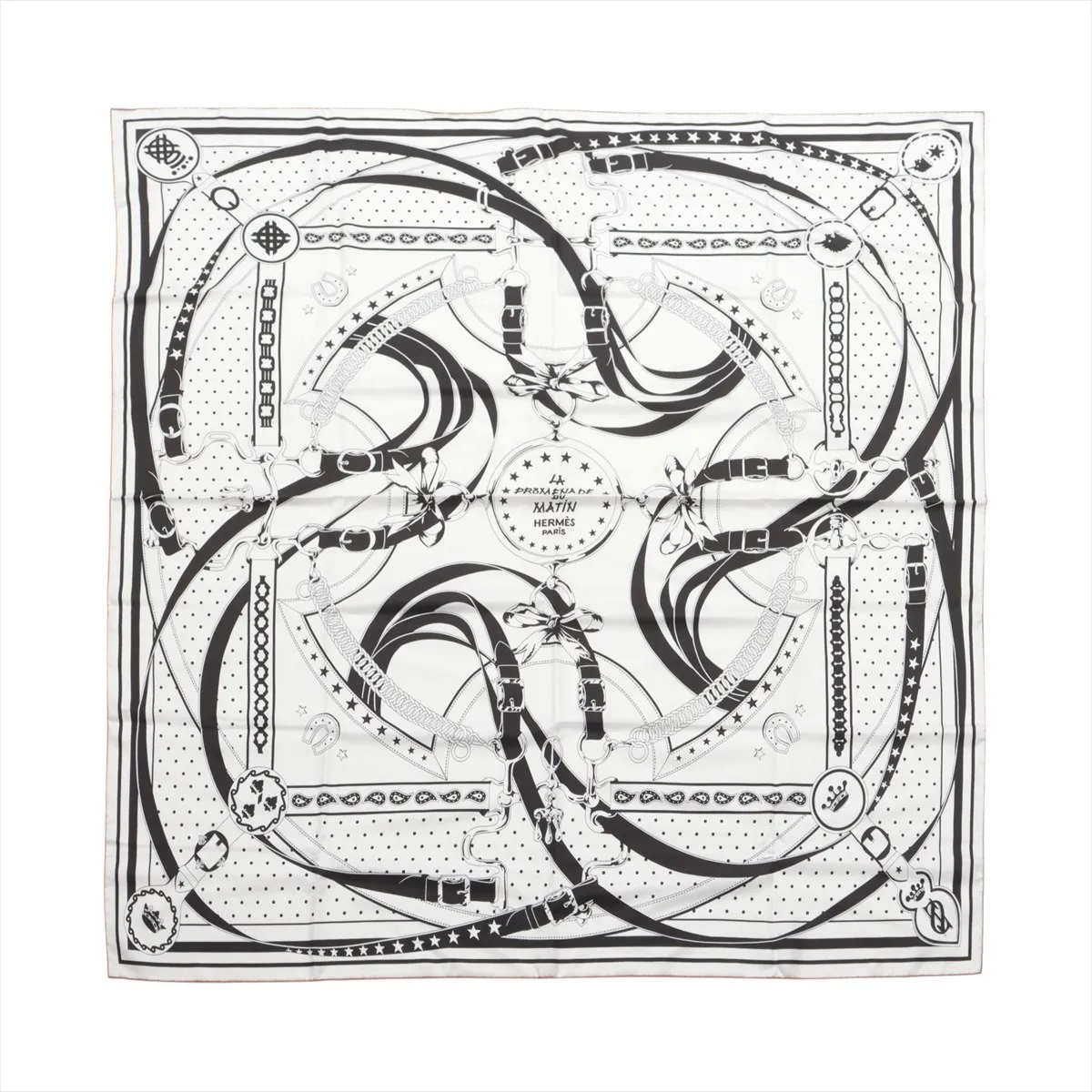silk scarf, black, with some wear,