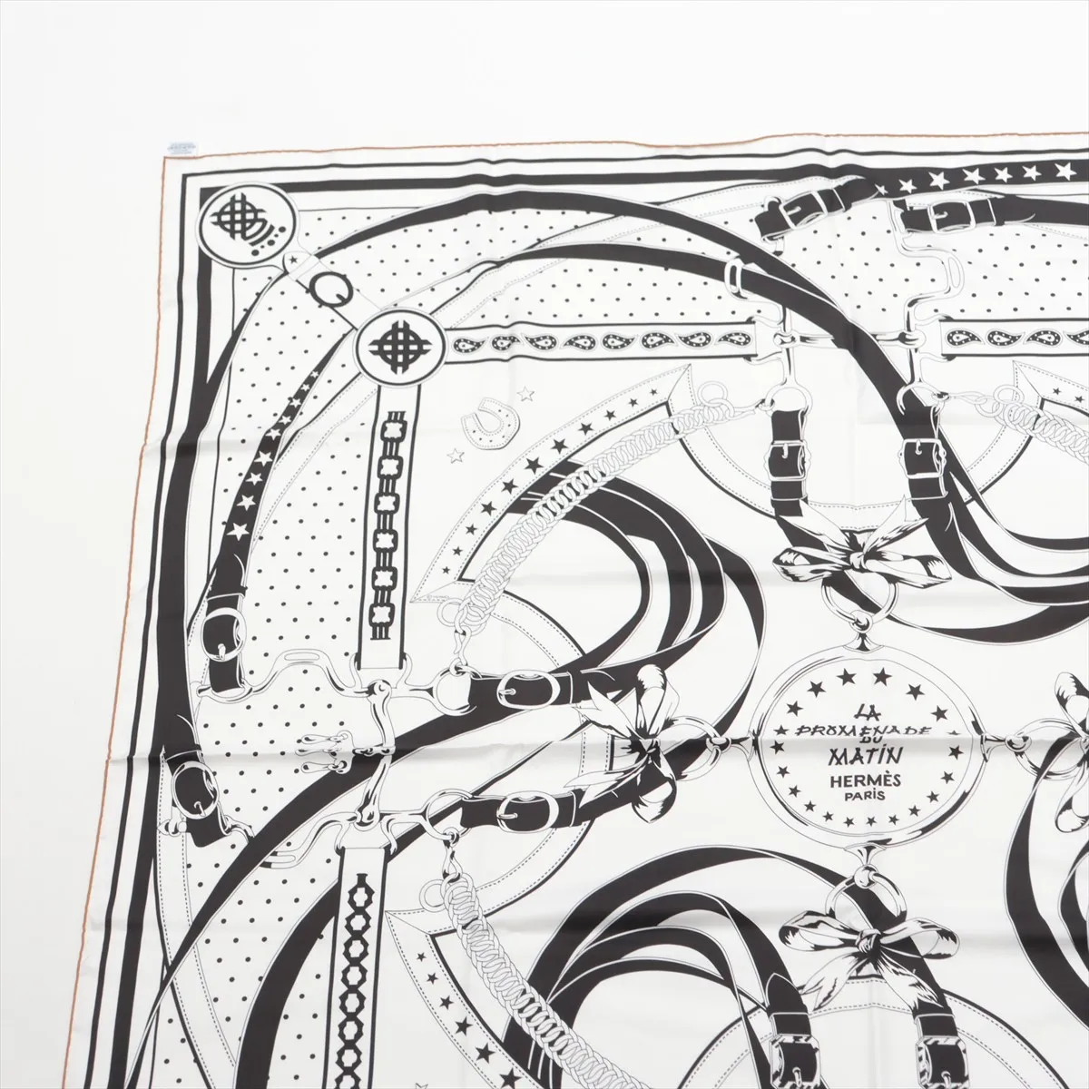 silk scarf, black, with some wear, — view 2