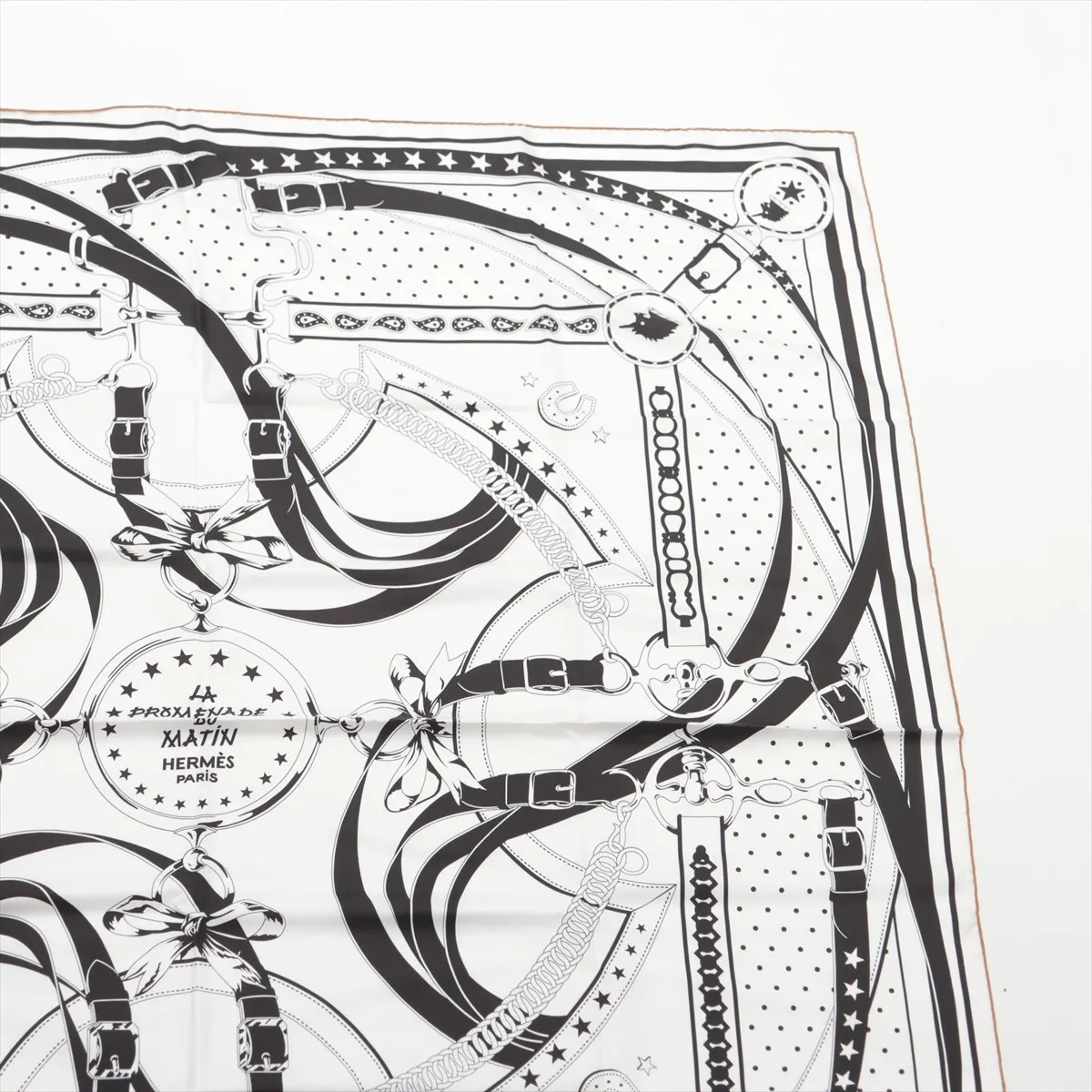 silk scarf, black, with some wear, — view 3