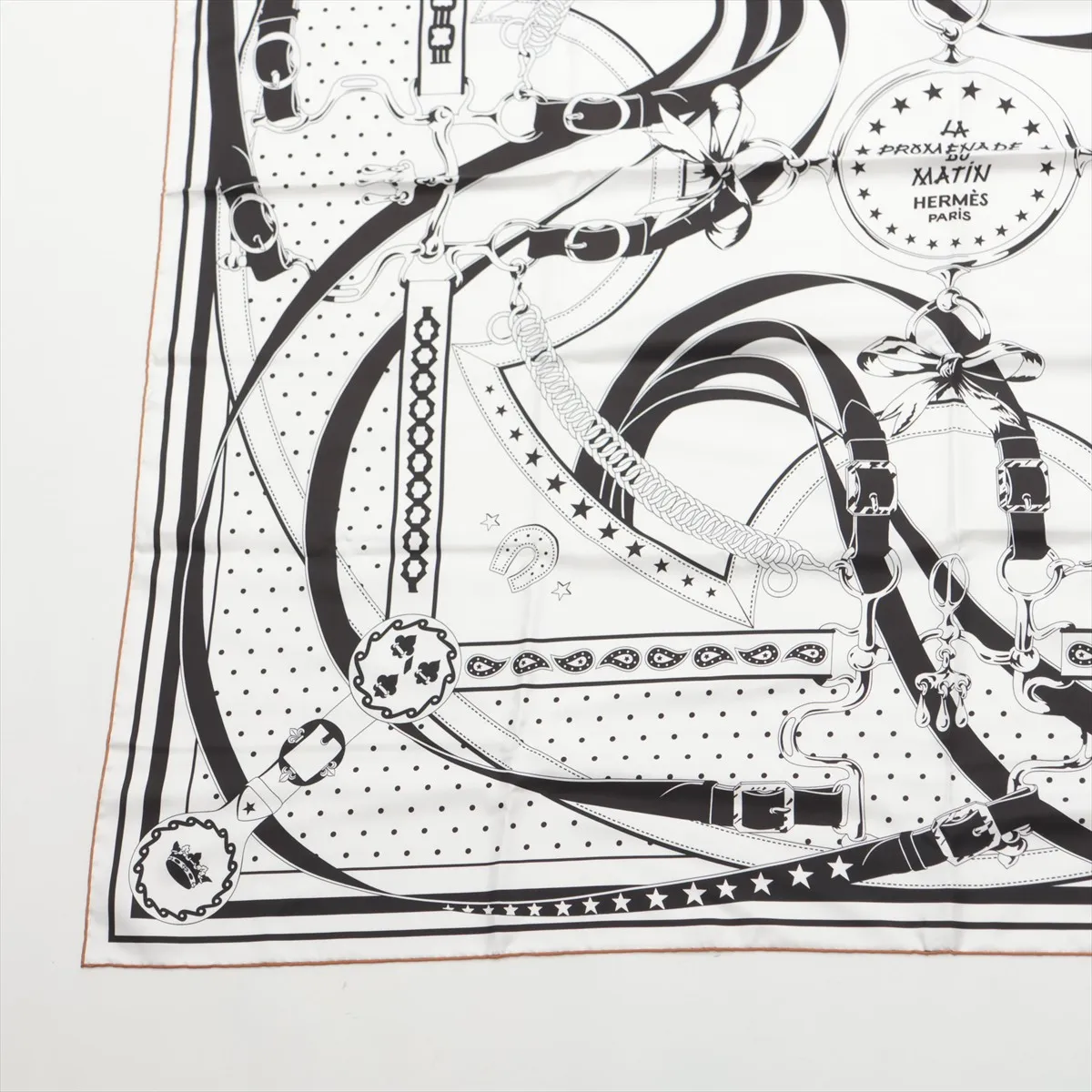 silk scarf, black, with some wear, — view 5