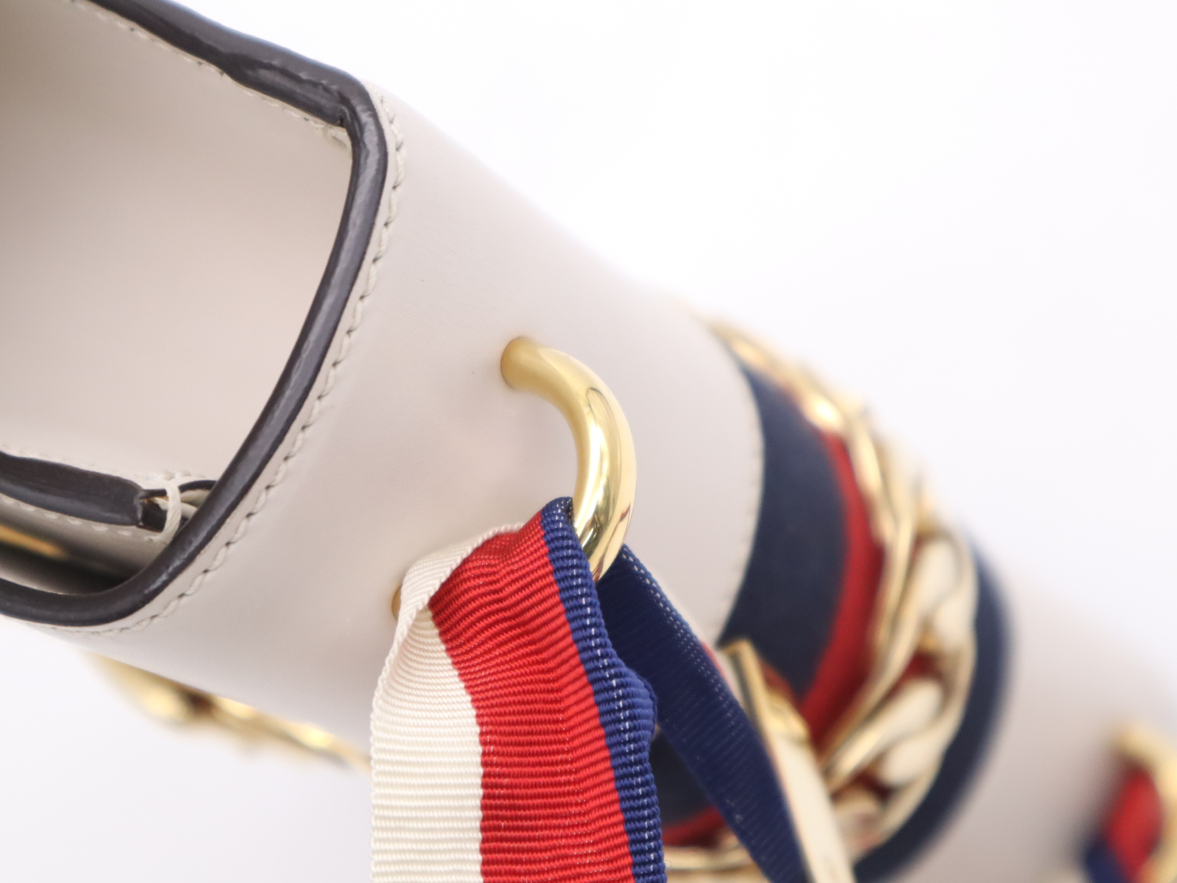 421882 Leather Sylvie Sherry White Gold Hardware Shoulder Bag — view 7
