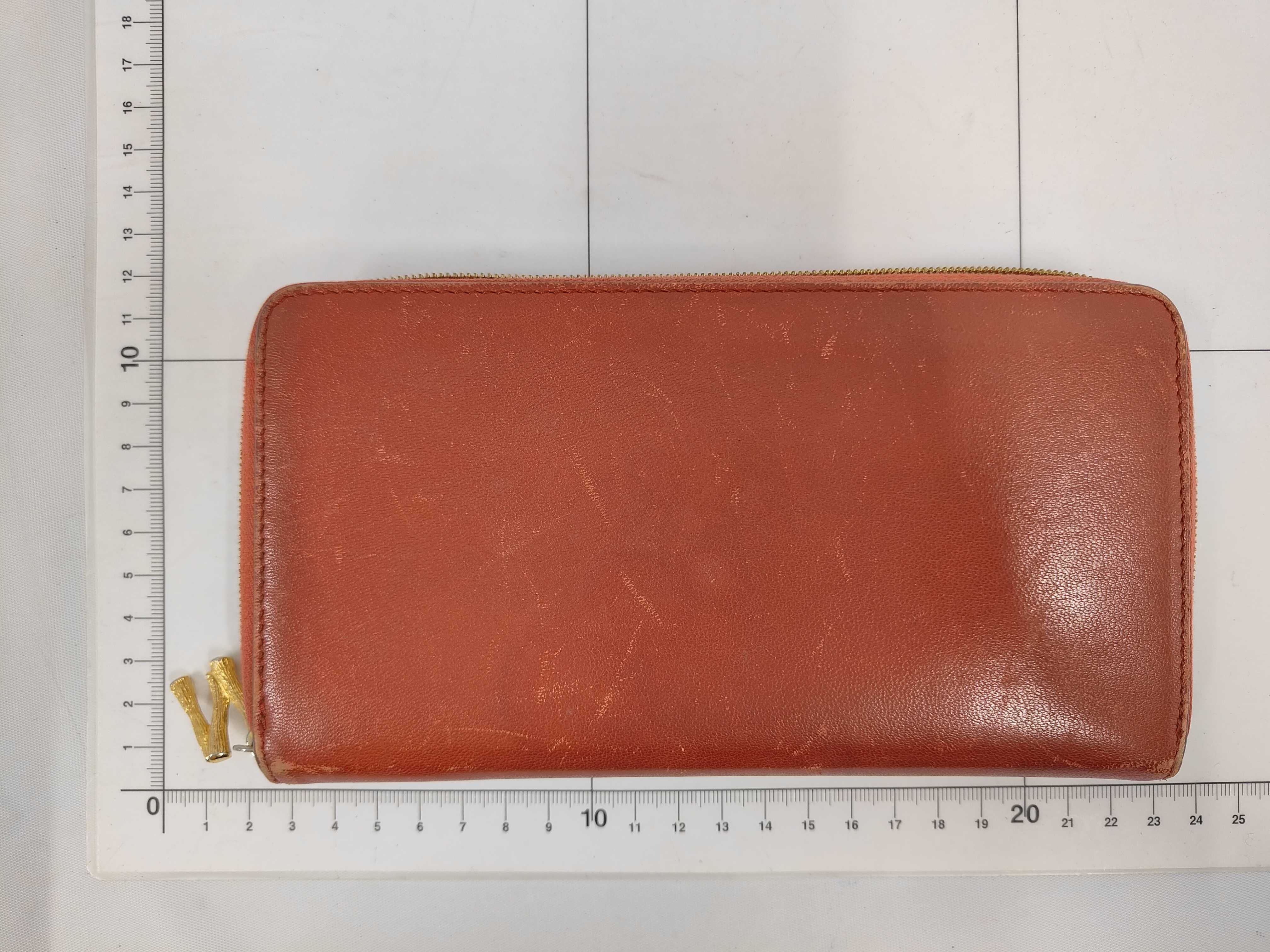 Leather Round Wallet (Orange) — view 2