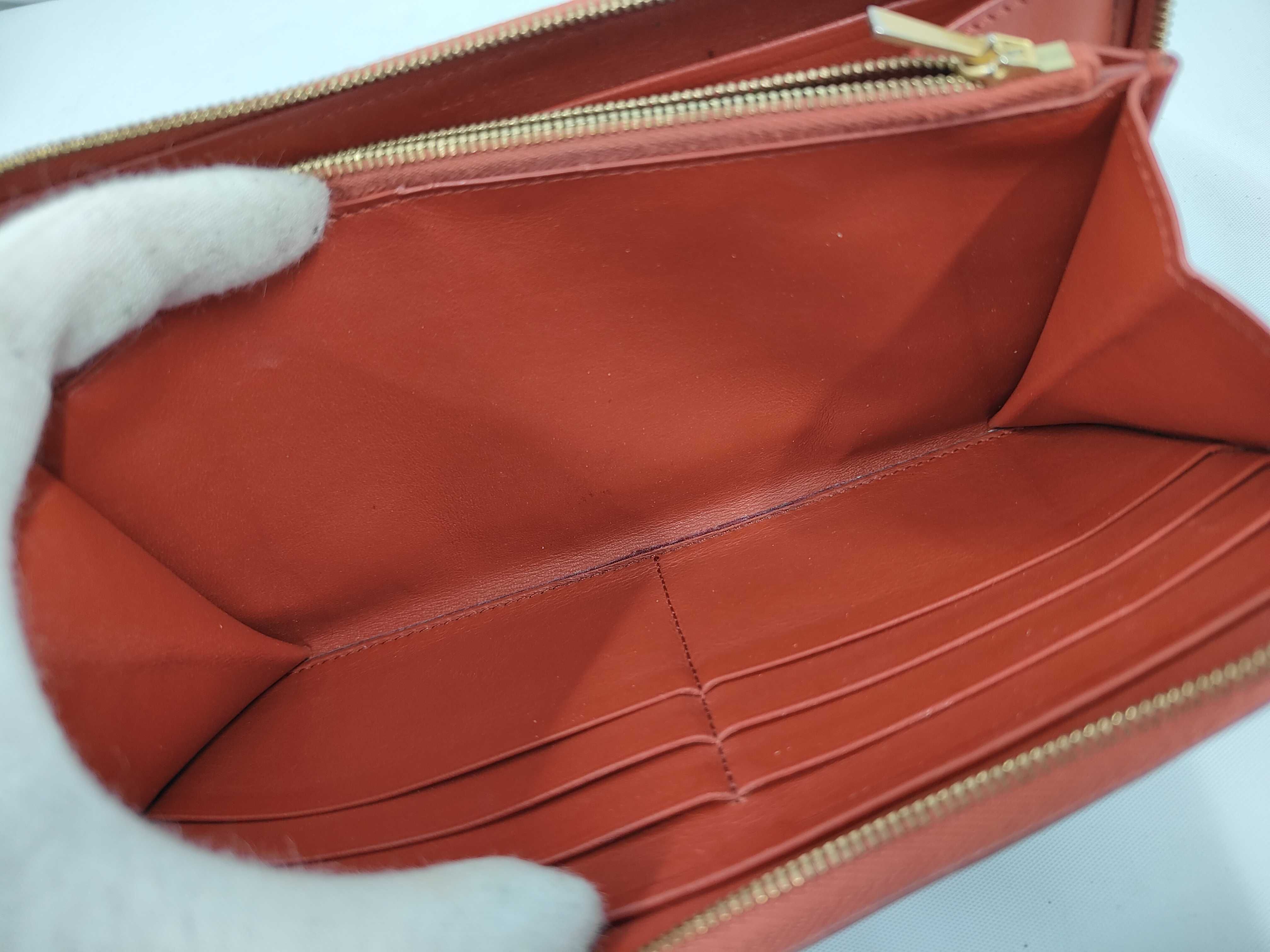 Leather Round Wallet (Orange) — view 7