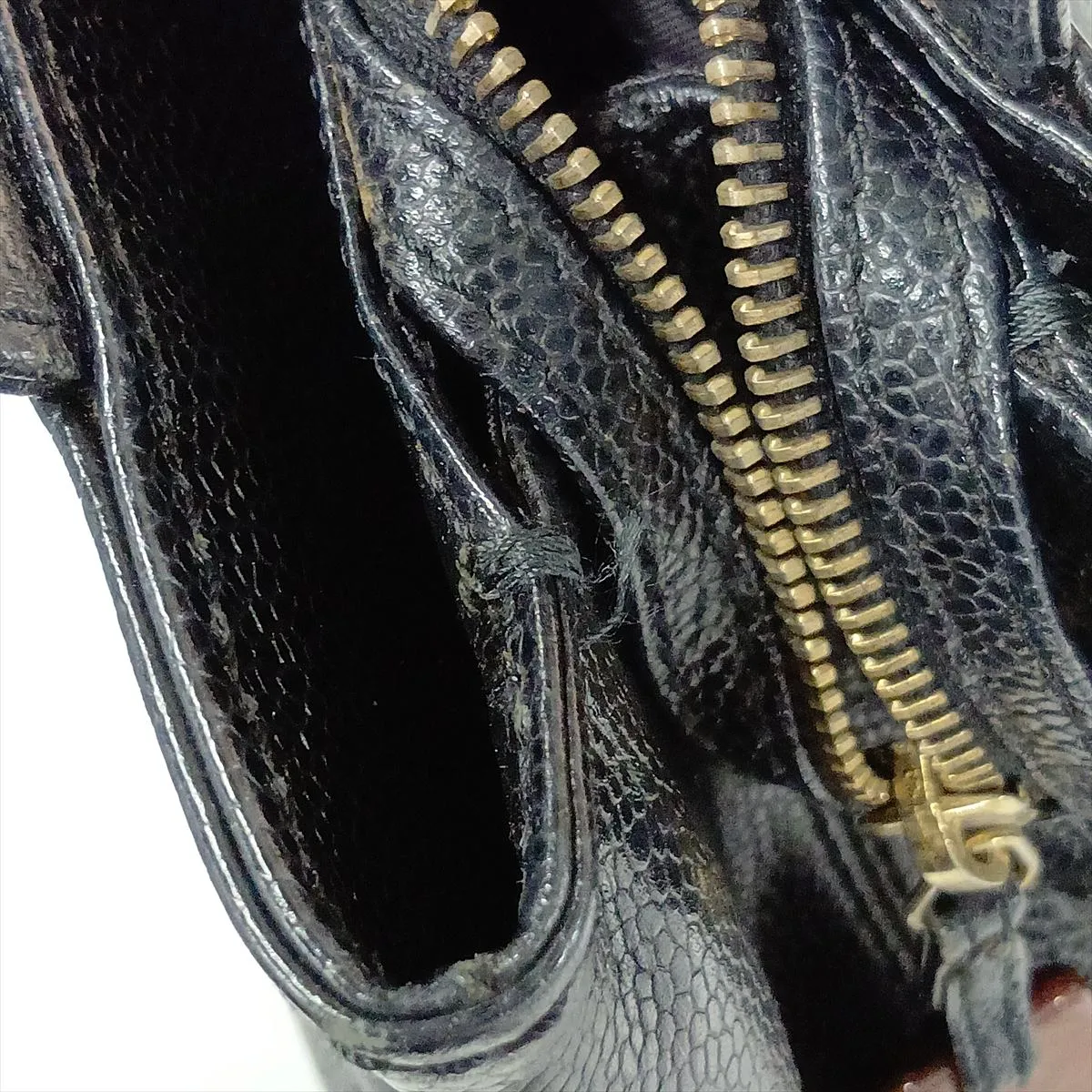 Coco Mark Caviar Skin Shoulder Bag, Wood, Black, Gold Hardware, 7358493, Series 7 — view 12