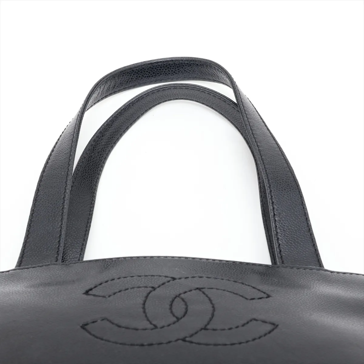 Coco Mark Caviar Skin Shoulder Bag, Wood, Black, Gold Hardware, 7358493, Series 7 — view 6