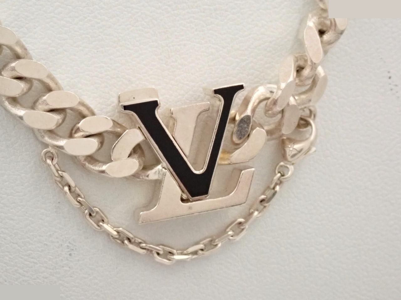 LV Spike Silver 925 M01383 Sterling Silver Cuban Link Chain — view 2
