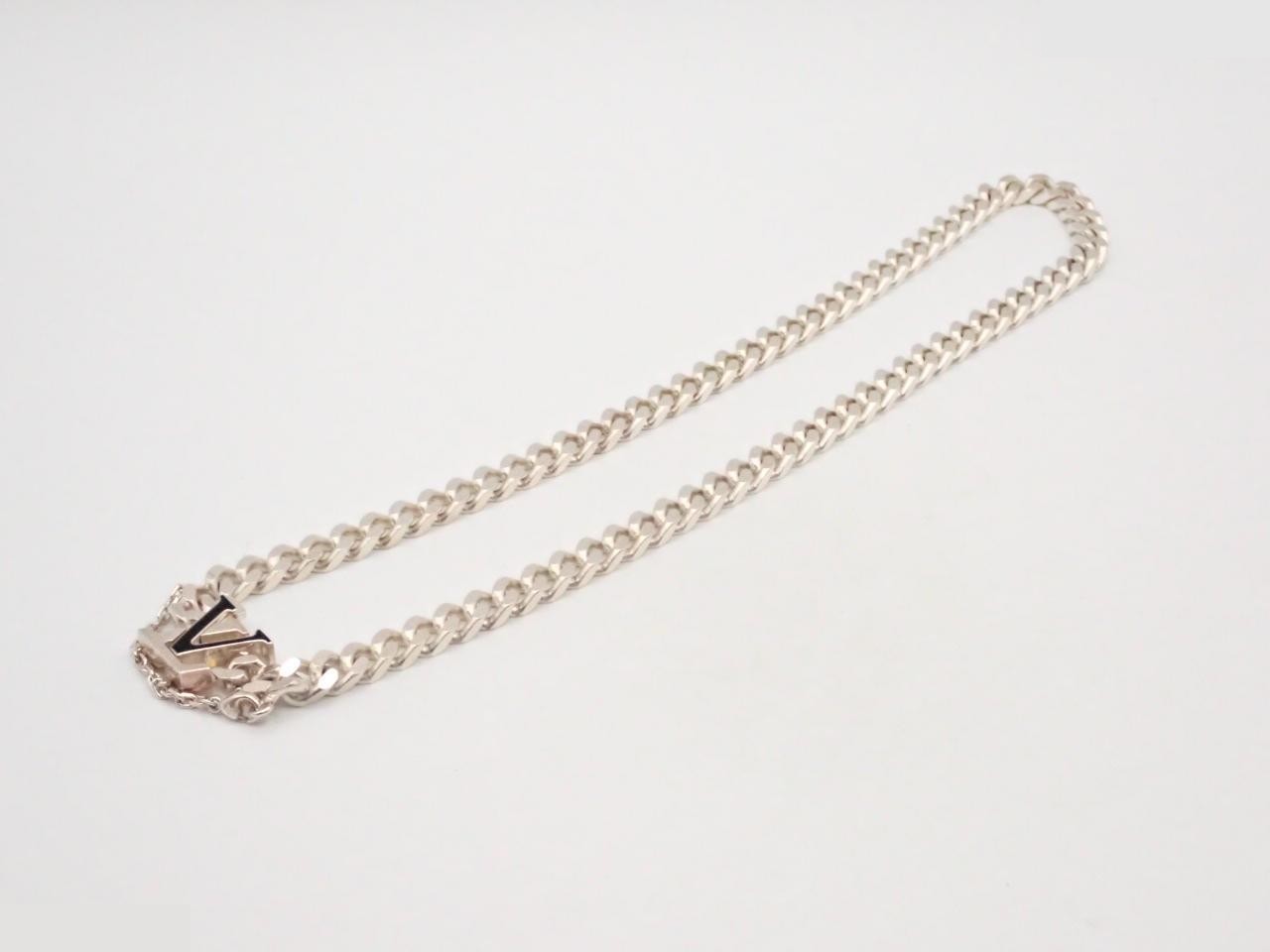 LV Spike Silver 925 M01383 Sterling Silver Cuban Link Chain — view 3