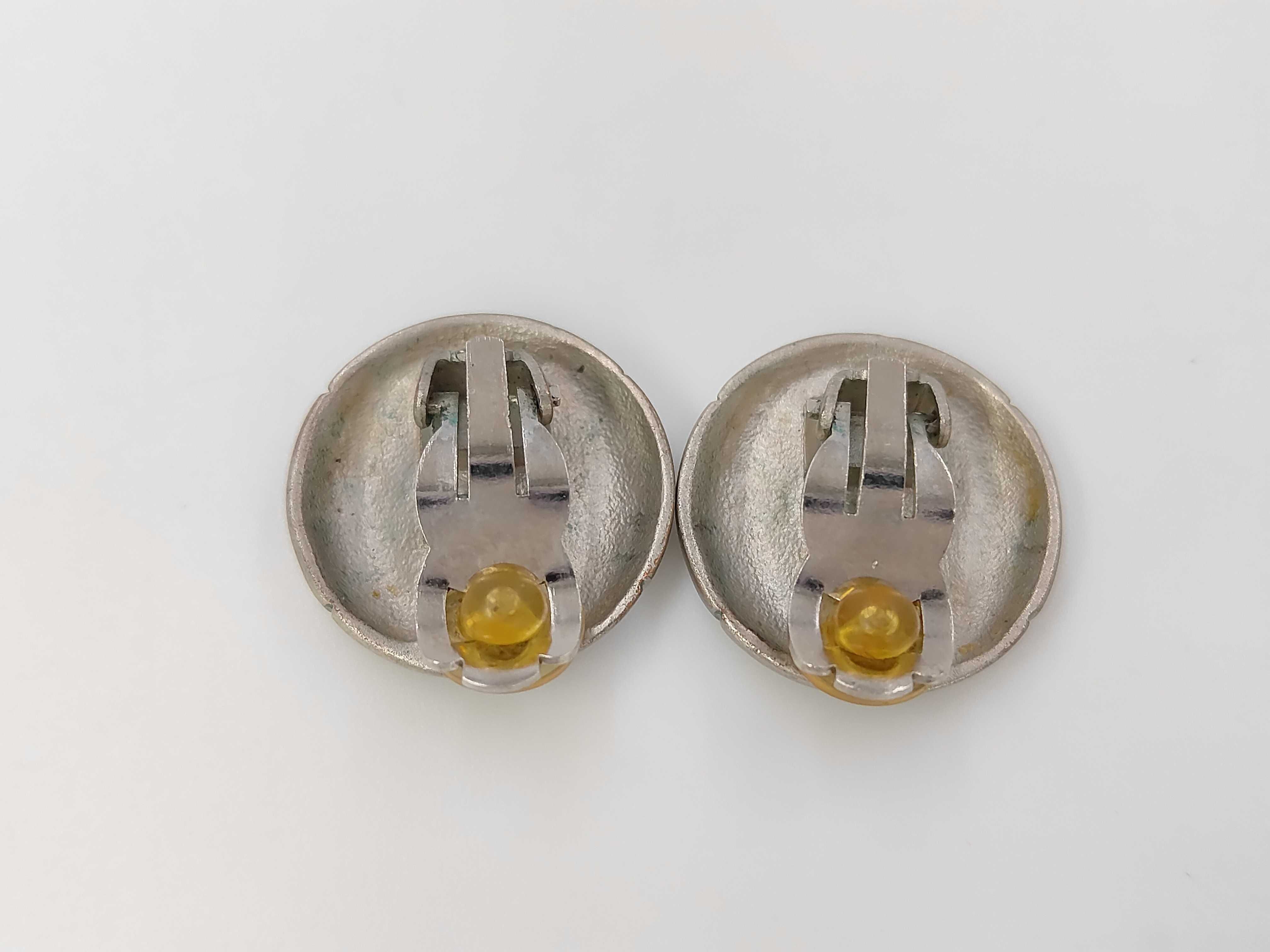 Silver Metal Vintage Coco Mark Earrings — view 2