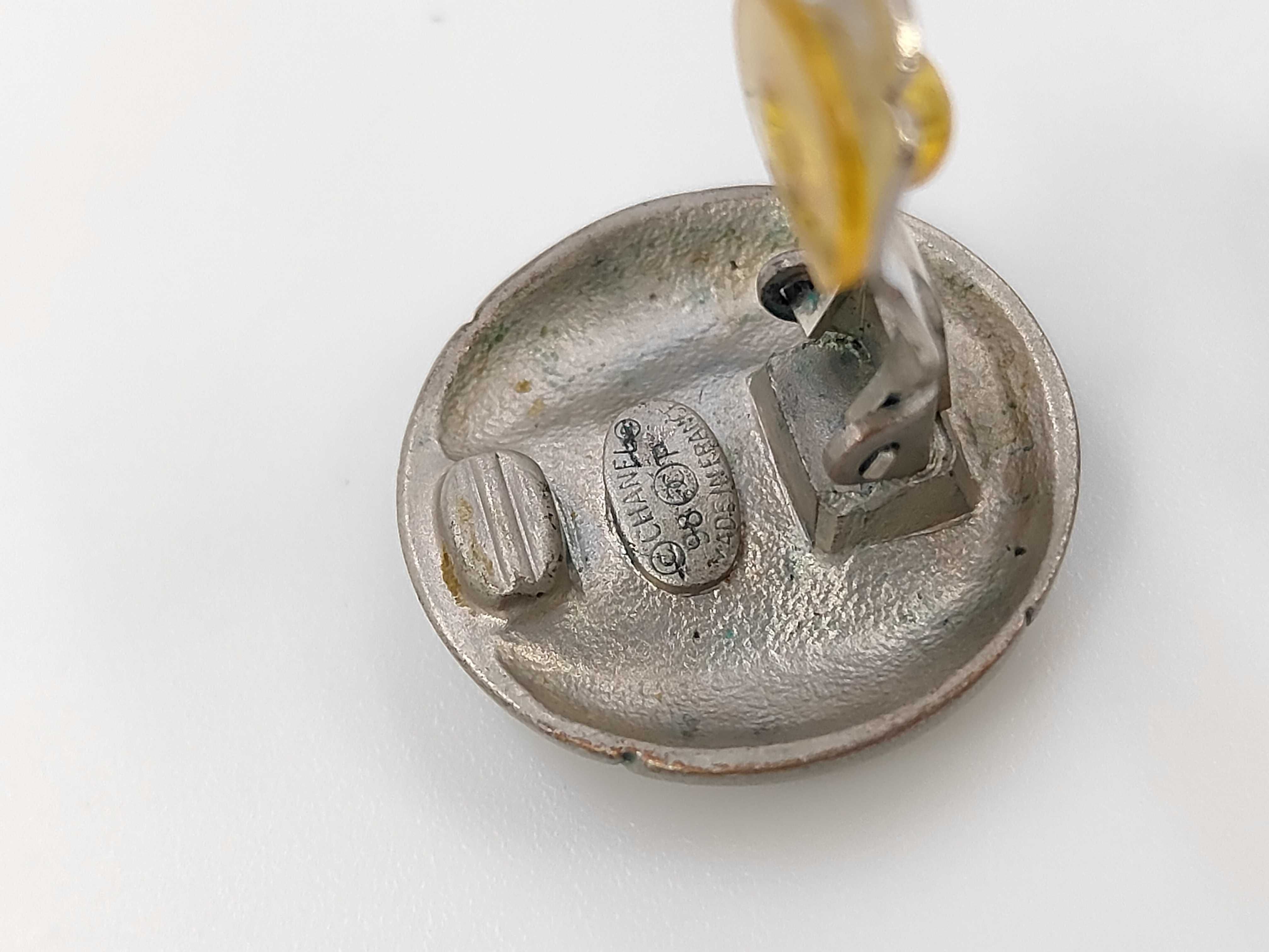 Silver Metal Vintage Coco Mark Earrings — view 5