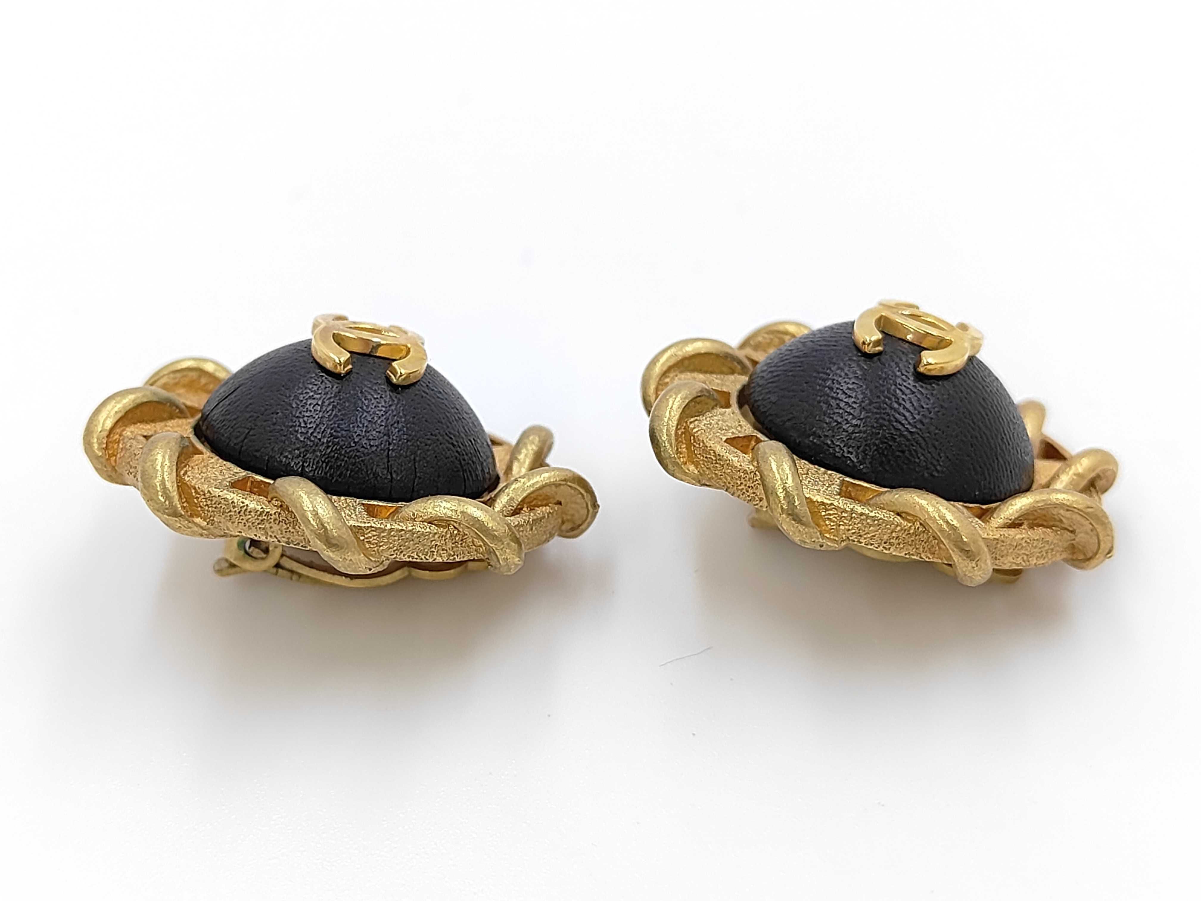 Coco Mark Leather Earrings — view 2