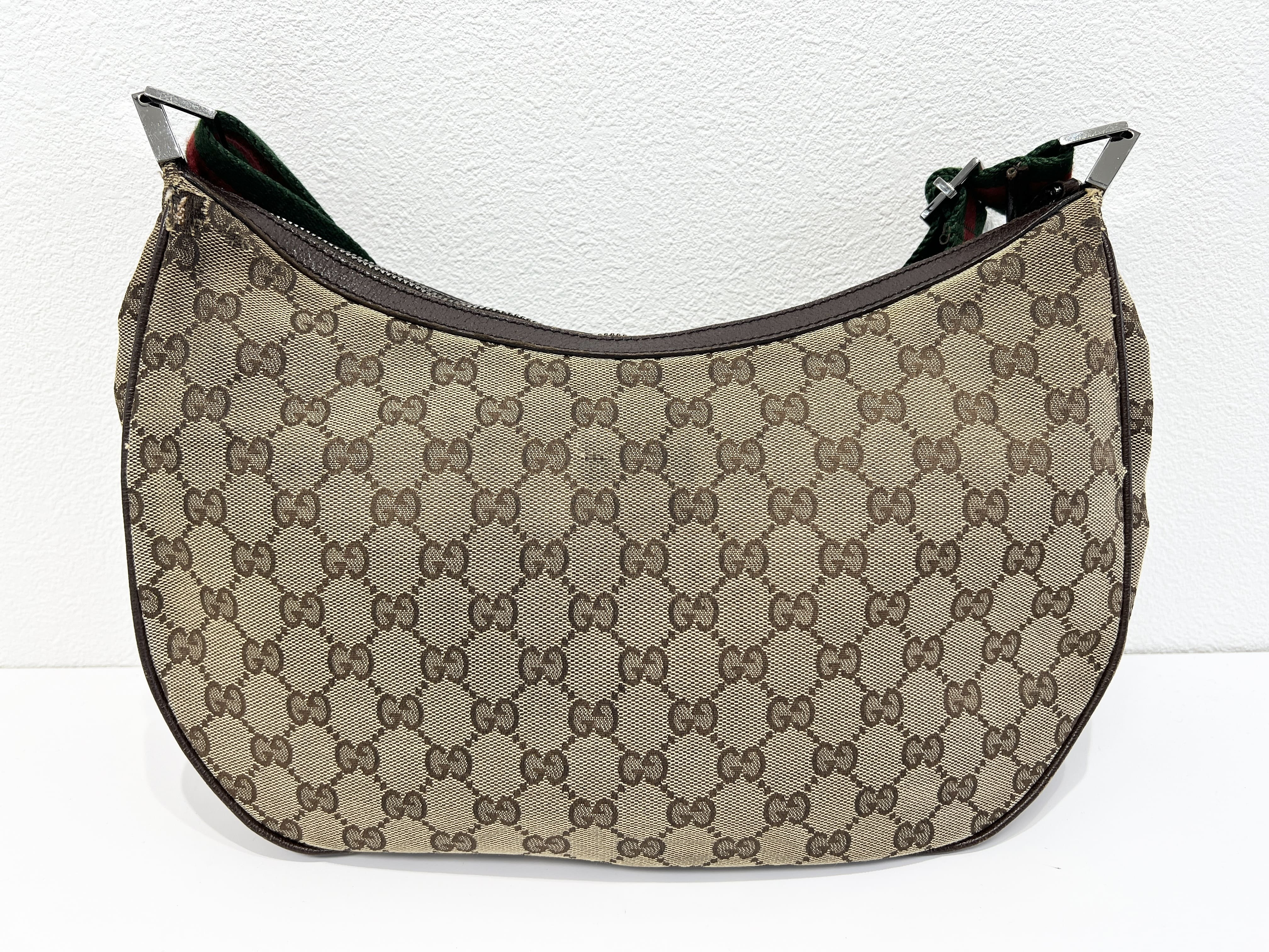 Sherry Line GG Moon Hobo Canvas Leather Shoulder Bag (One Shoulder Bag) — view 2