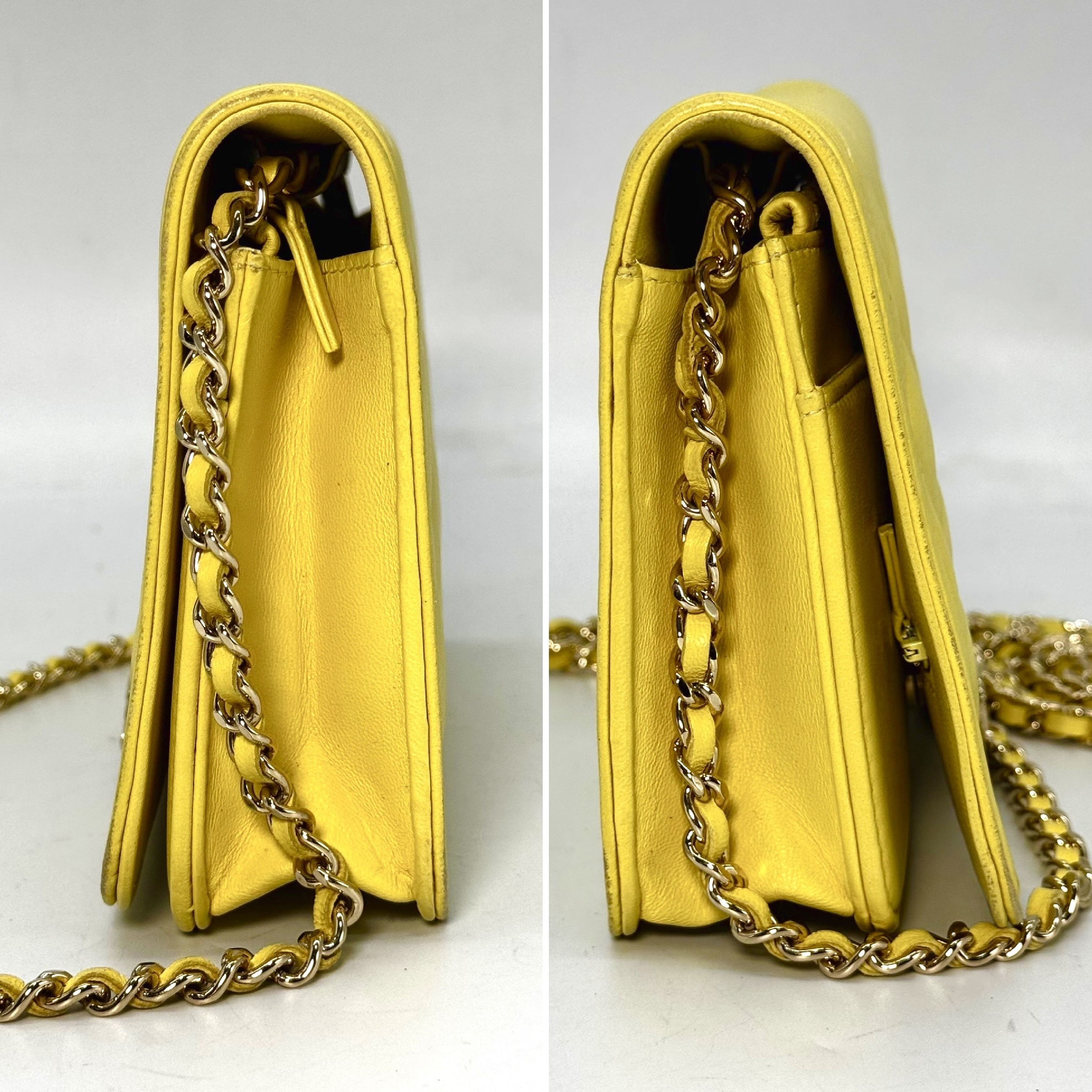 Boy Chanel Single Flap Lambskin Chain Shoulder Bag, Yellow, 23924896 (Shoulder Bag) — view 6