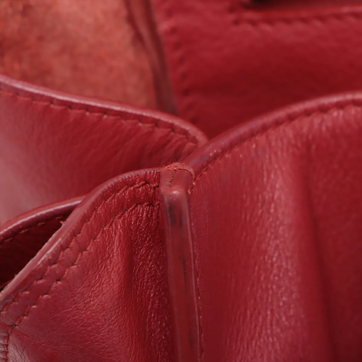 The Paper Mini Leather 2WAY Handbag Red 370926 No clasp screws Includes mirror — view 11