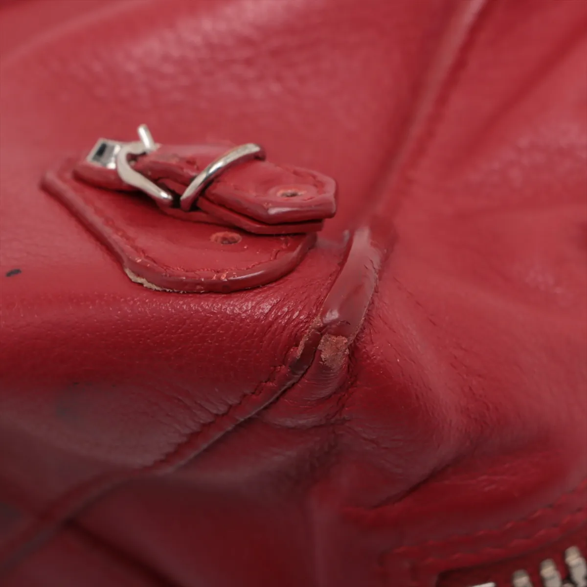 The Paper Mini Leather 2WAY Handbag Red 370926 No clasp screws Includes mirror — view 14