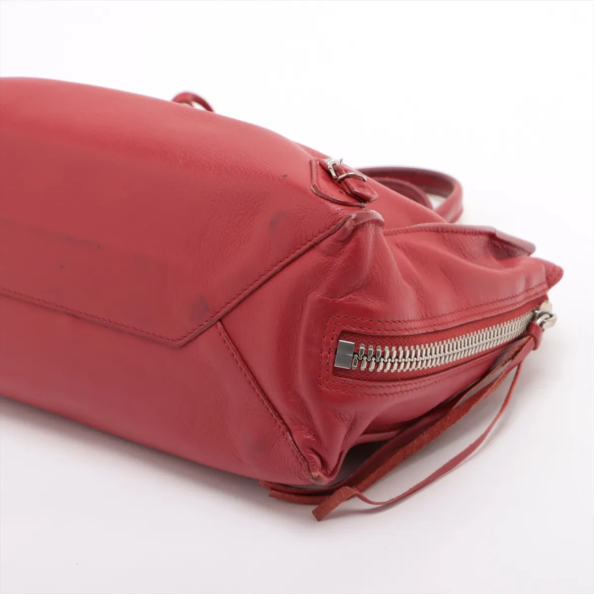 The Paper Mini Leather 2WAY Handbag Red 370926 No clasp screws Includes mirror — view 3