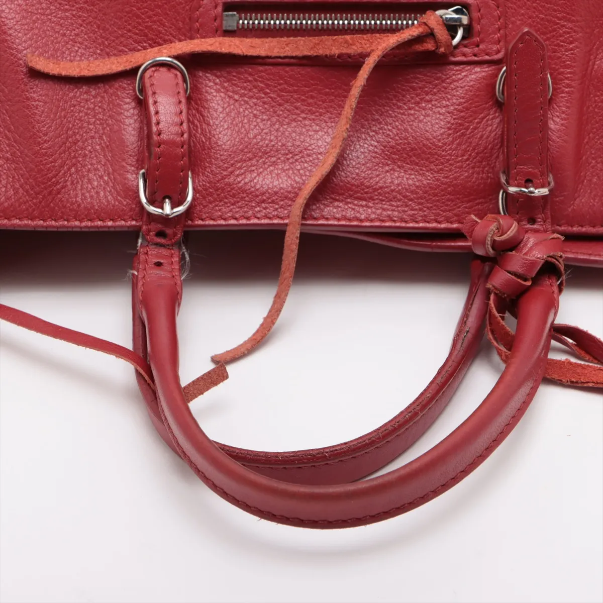 The Paper Mini Leather 2WAY Handbag Red 370926 No clasp screws Includes mirror — view 5