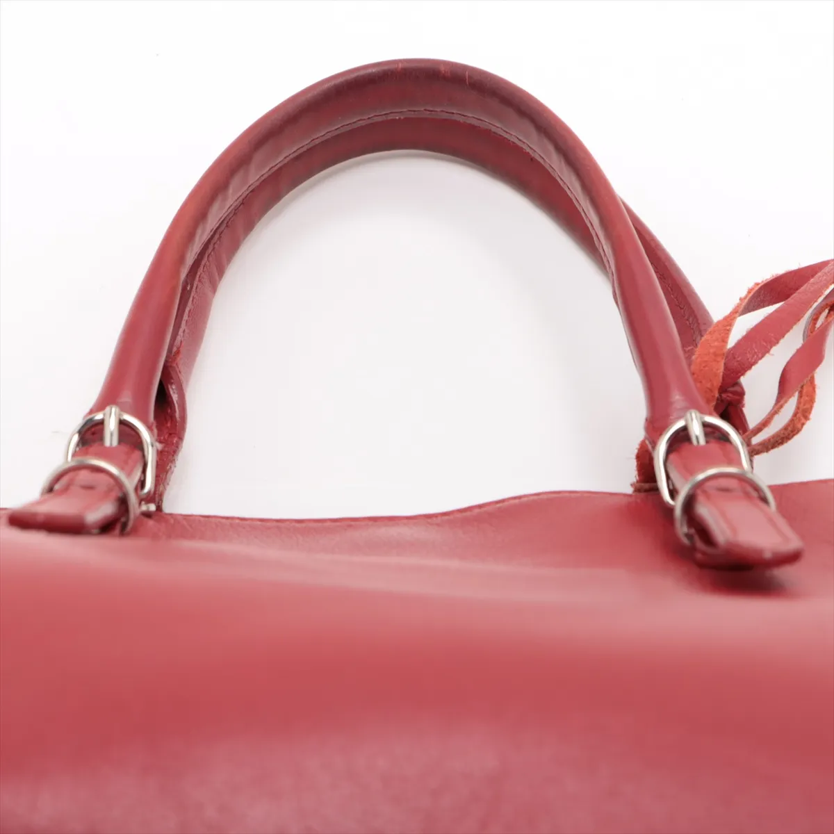 The Paper Mini Leather 2WAY Handbag Red 370926 No clasp screws Includes mirror — view 6
