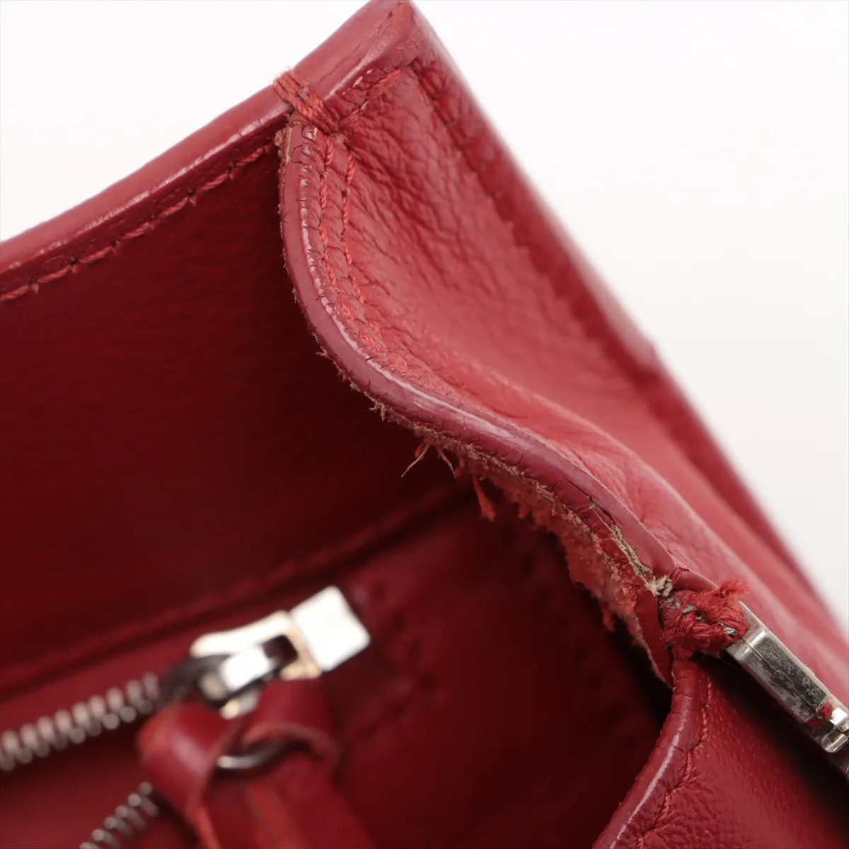 The Paper Mini Leather 2WAY Handbag Red 370926 No clasp screws Includes mirror — view 10