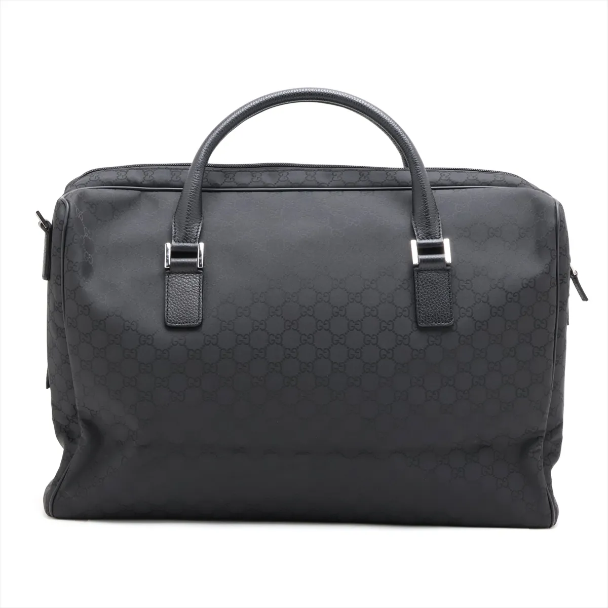 GG Nylon x Leather 2-Way Boston Bag Black 196356 Outlet — view 2