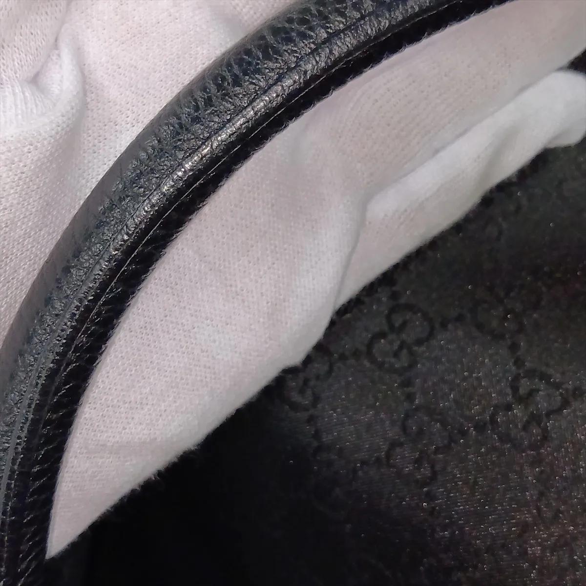 GG Nylon x Leather 2-Way Boston Bag Black 196356 Outlet — view 12