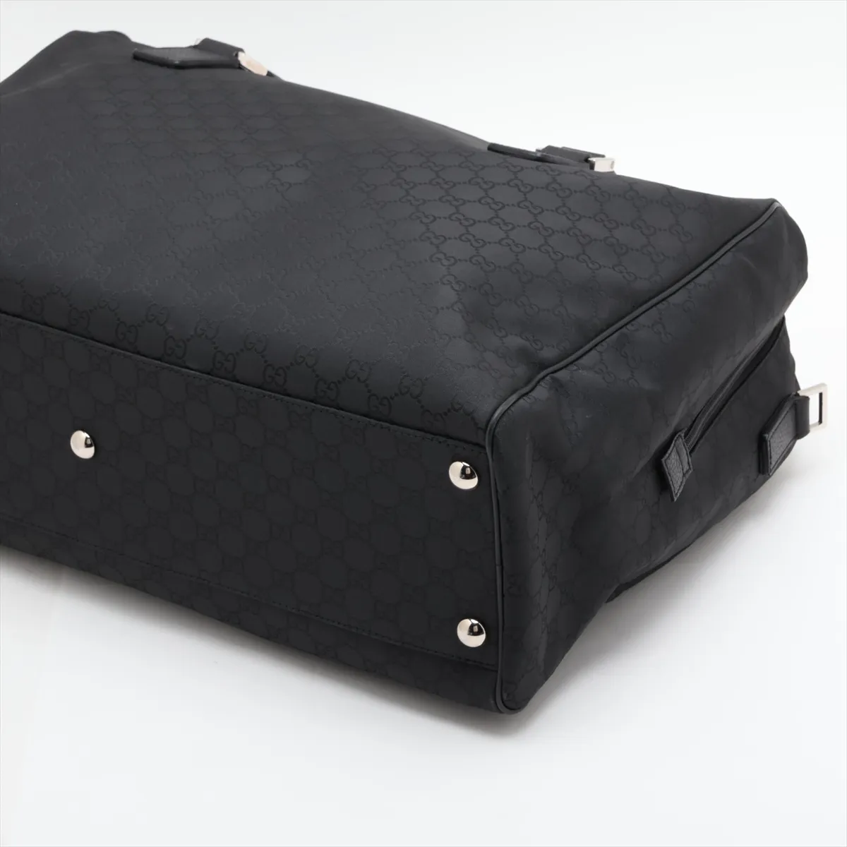 GG Nylon x Leather 2-Way Boston Bag Black 196356 Outlet — view 3