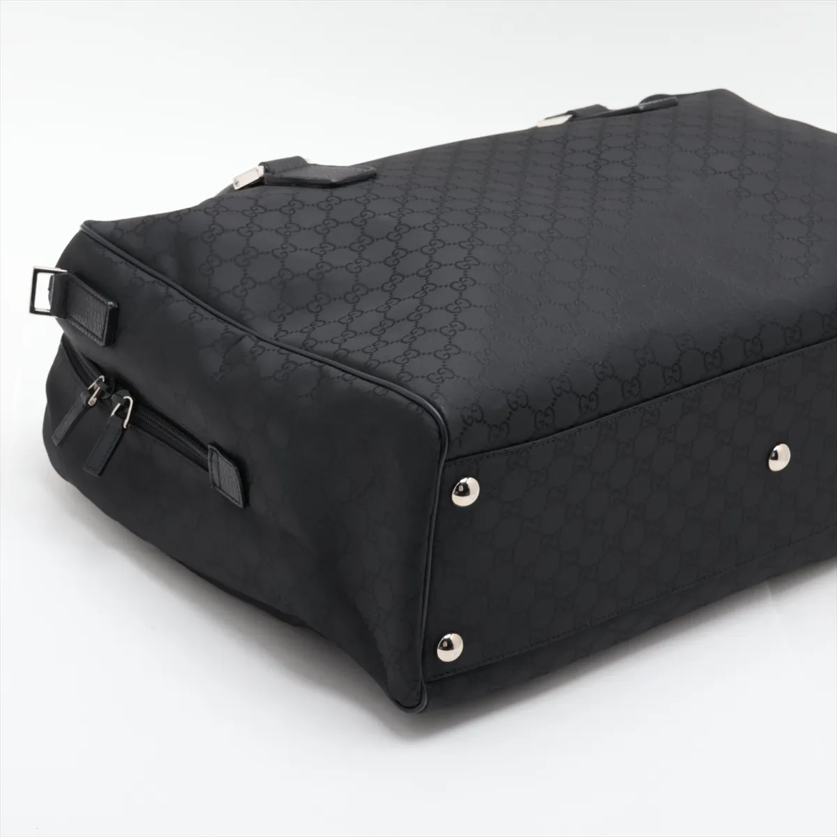GG Nylon x Leather 2-Way Boston Bag Black 196356 Outlet — view 4