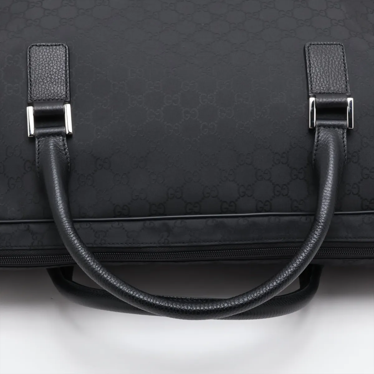 GG Nylon x Leather 2-Way Boston Bag Black 196356 Outlet — view 5