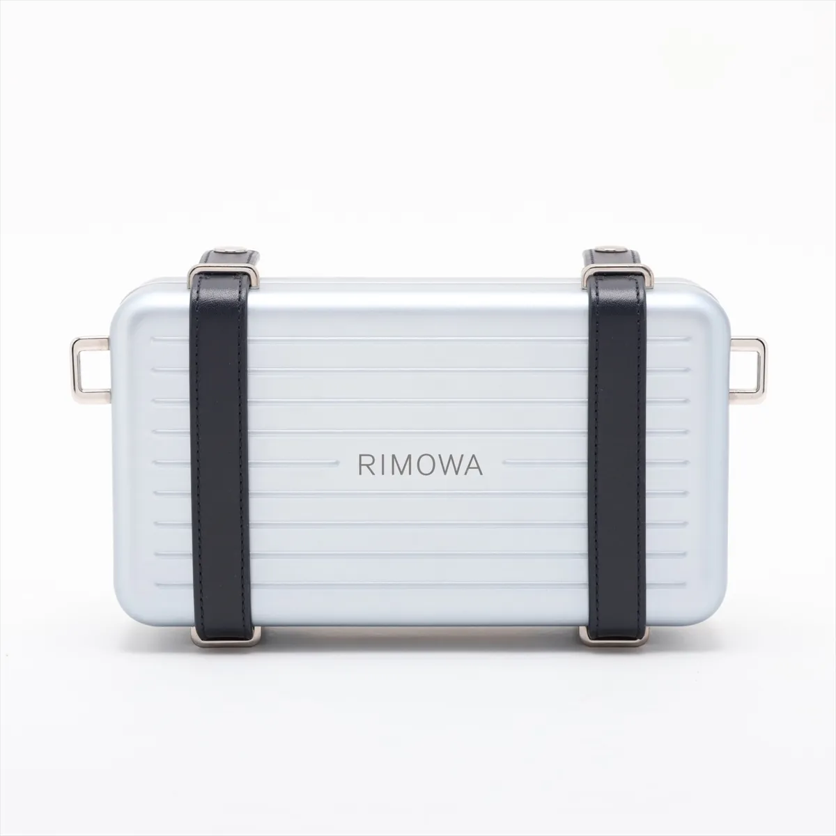x Rimowa Personal Aluminum x Leather Shoulder Bag, Silver — view 2