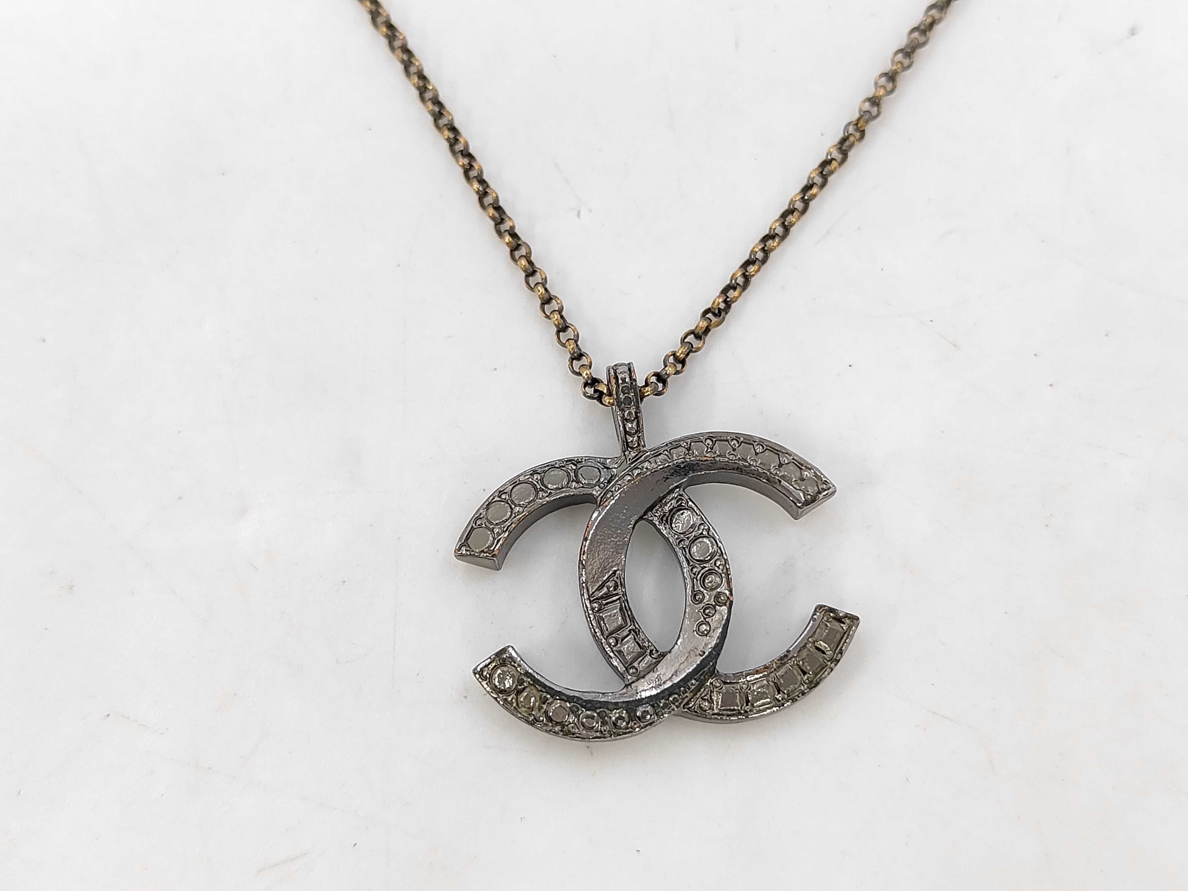 Rhinestone Bijou Coco Mark Necklace — view 2