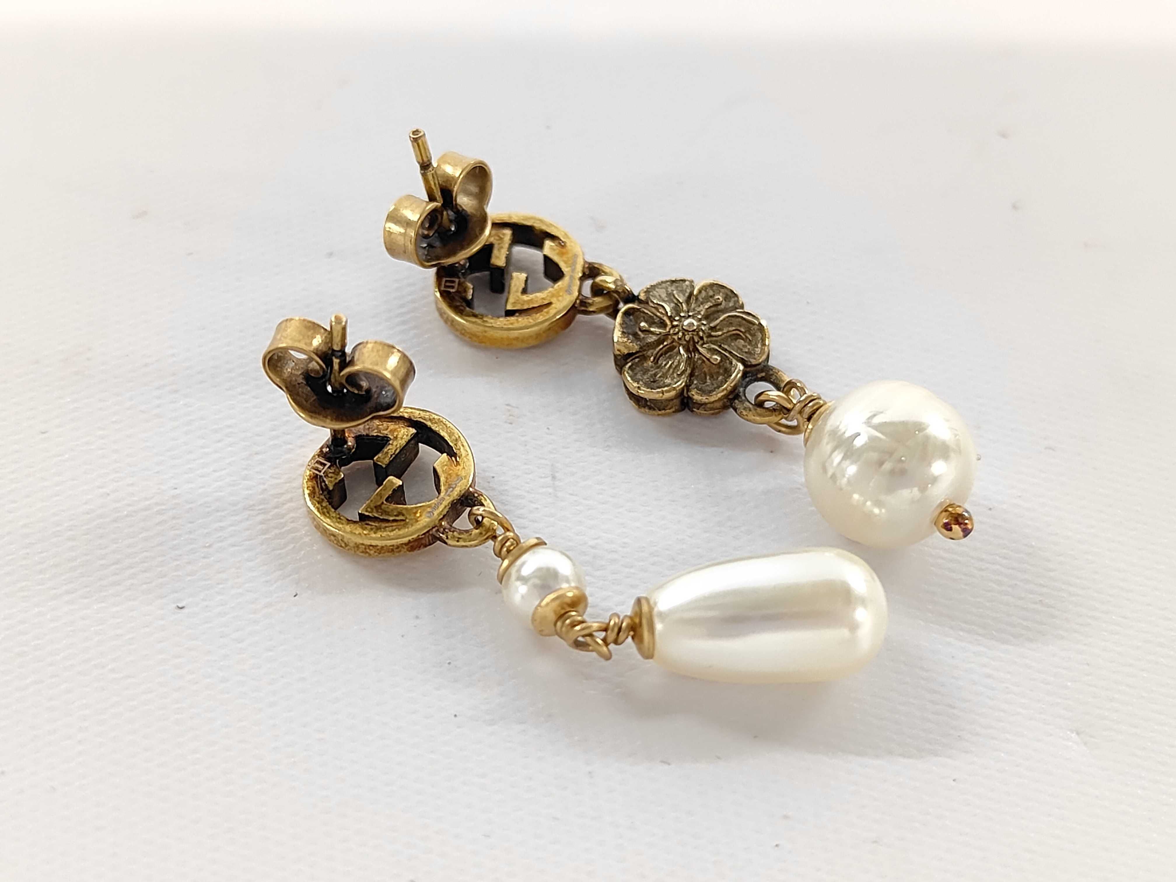 GP Hardware Faux Pearl Floral Earrings — view 2